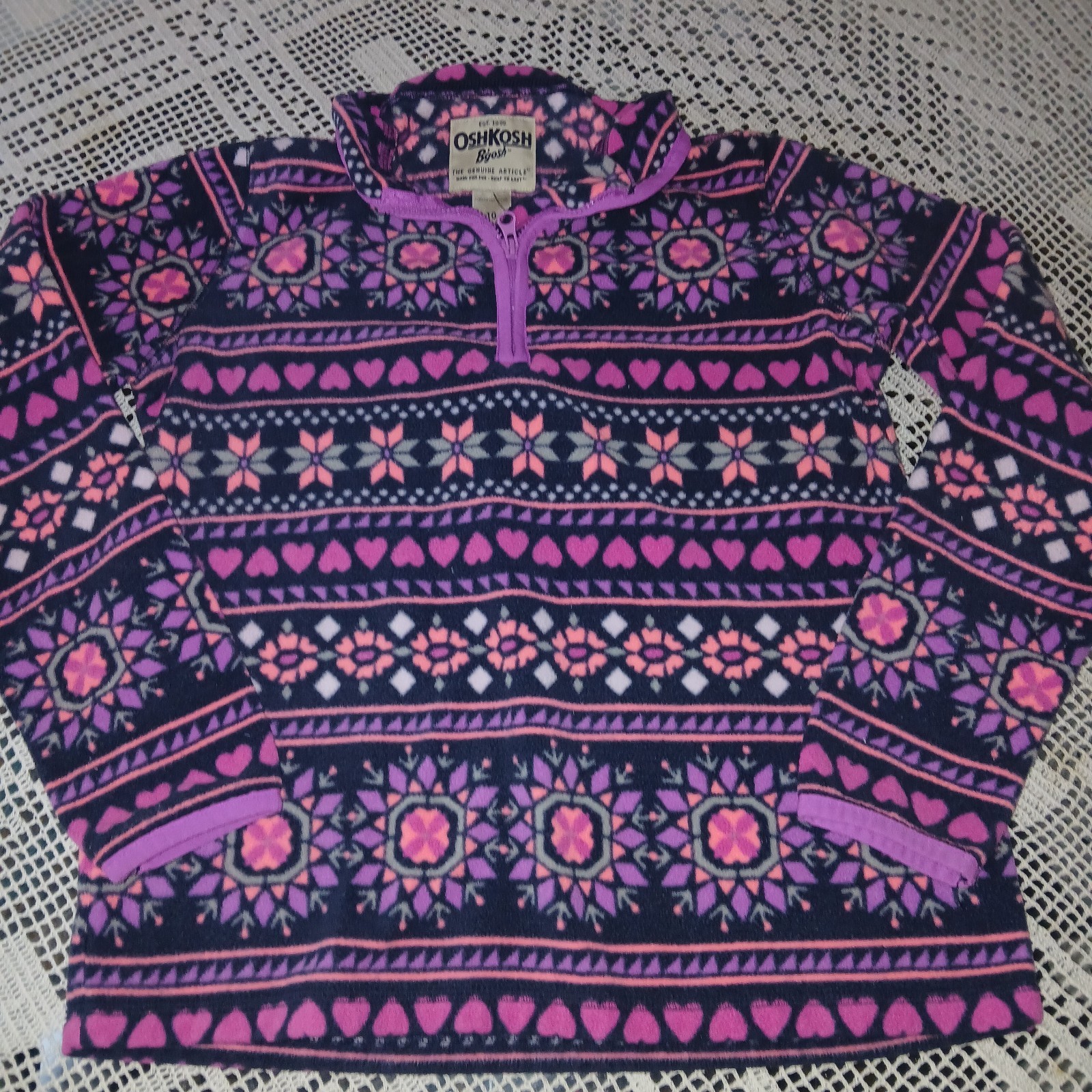 Vintage sz 10 JR OSHKOSH BEGOSH FLEECE JACKET COAT VERY NICE JACKET EXCELENT