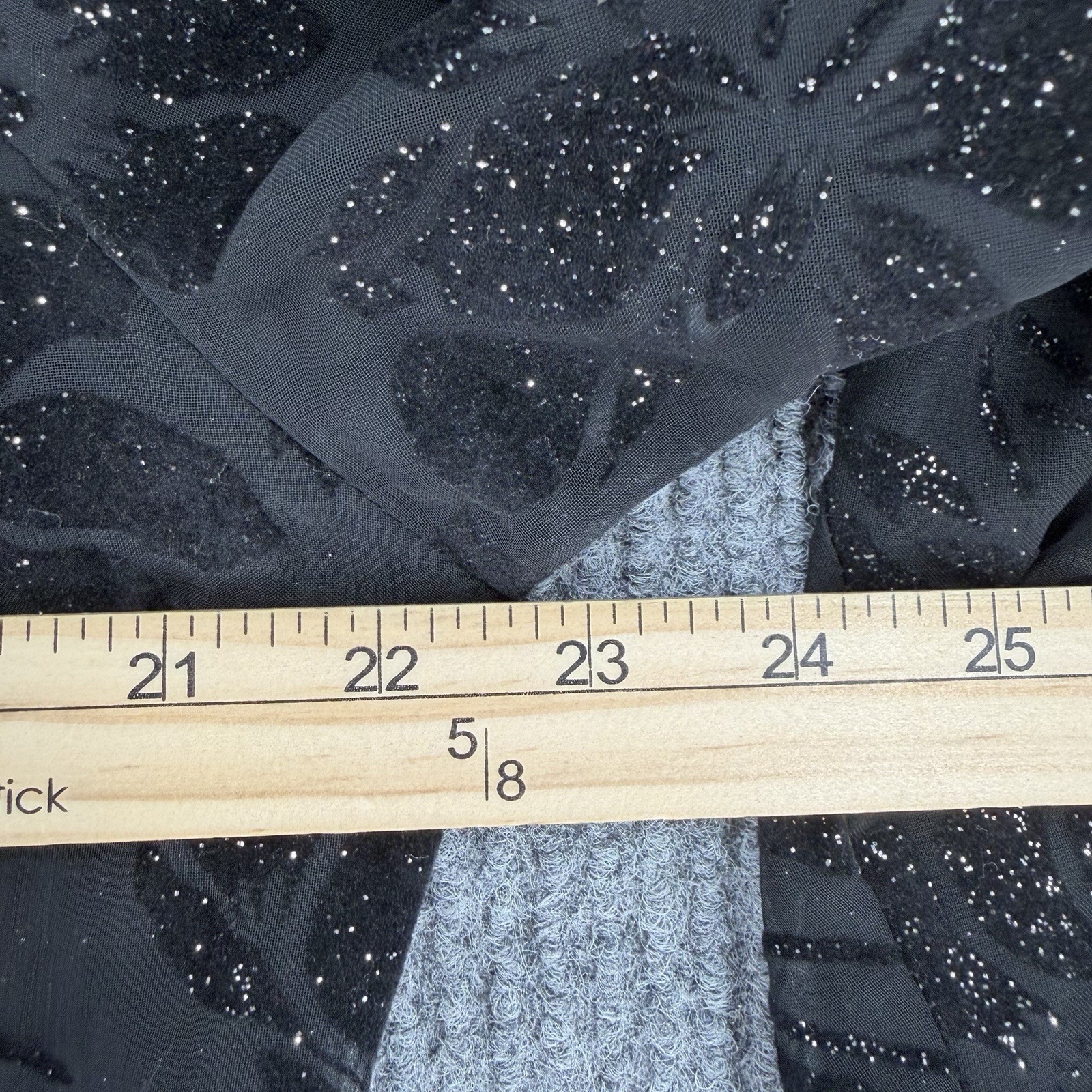 Vintage whimsy goth sheer glitter mesh cardigan fairy grunge black size 14 large