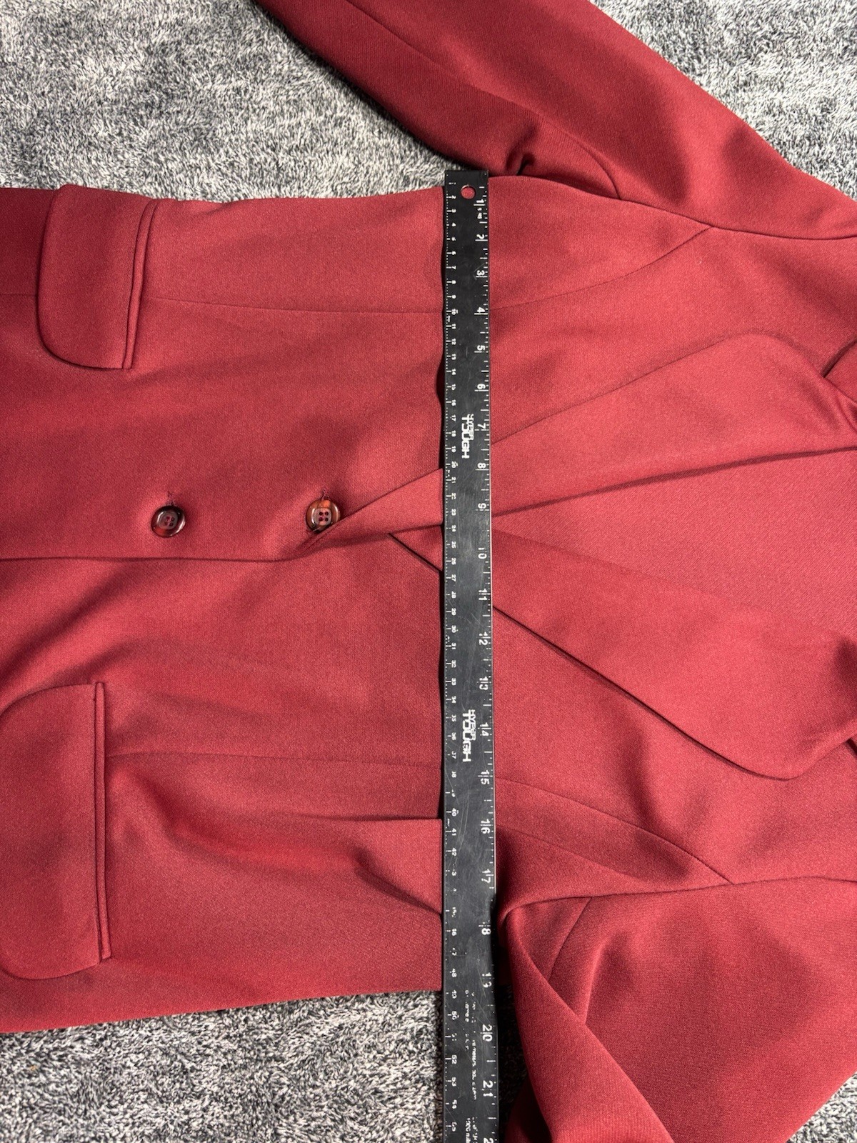 VTG 70s Sears Pants That Fit Suit Set Red Polyester Blazer Trousers Womens 16