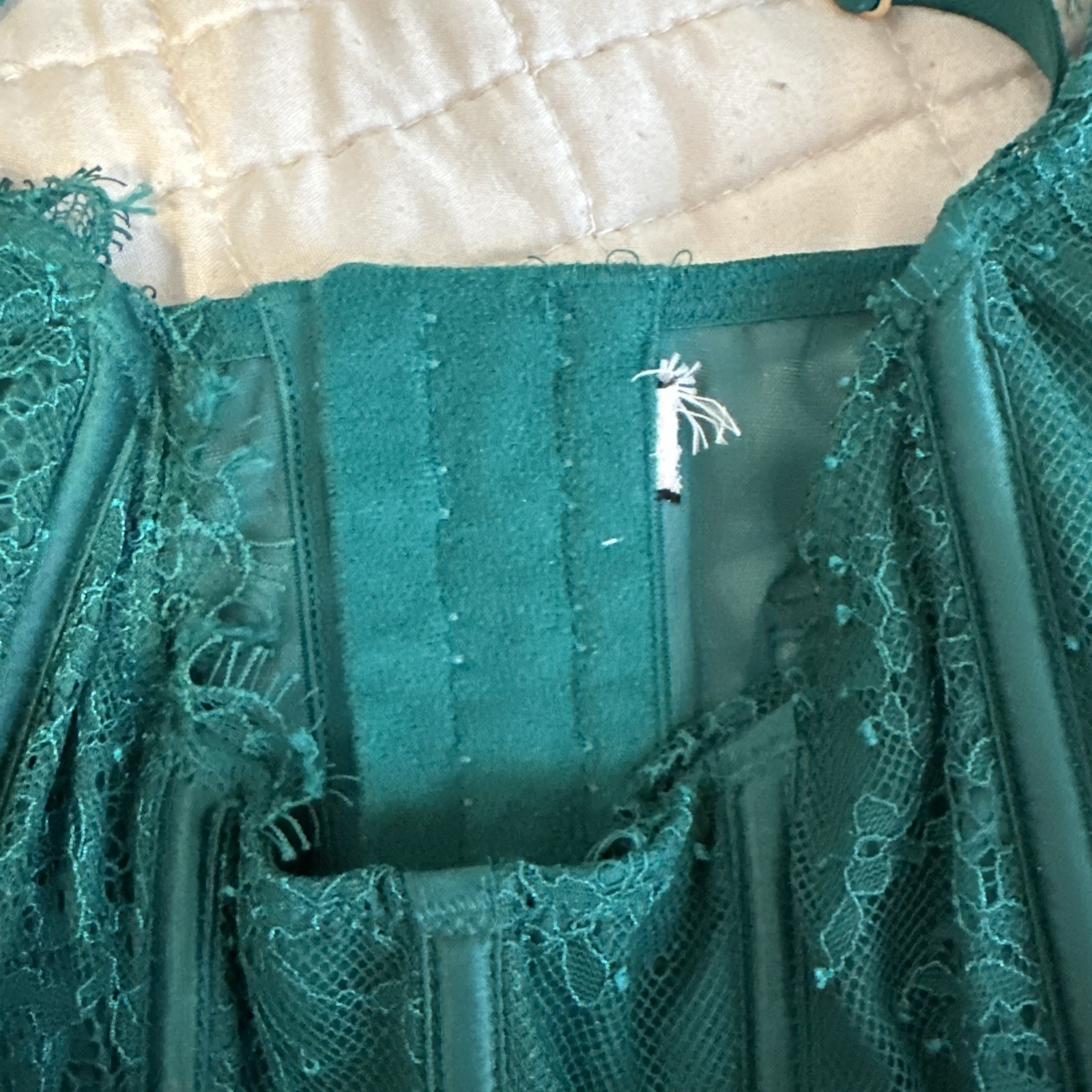Vintage Victoria Secret Green Sz S Vintage Dantelli Korse Teddy Missing Tag