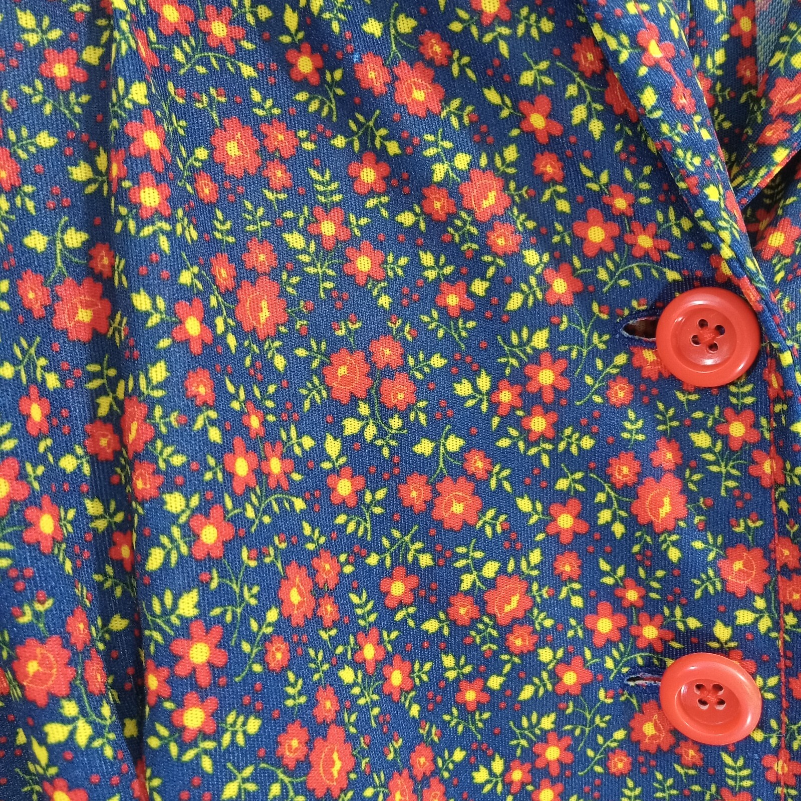 Handmade Navy Green Red Floral 1980 **Please Read Description For Sizing** VTG