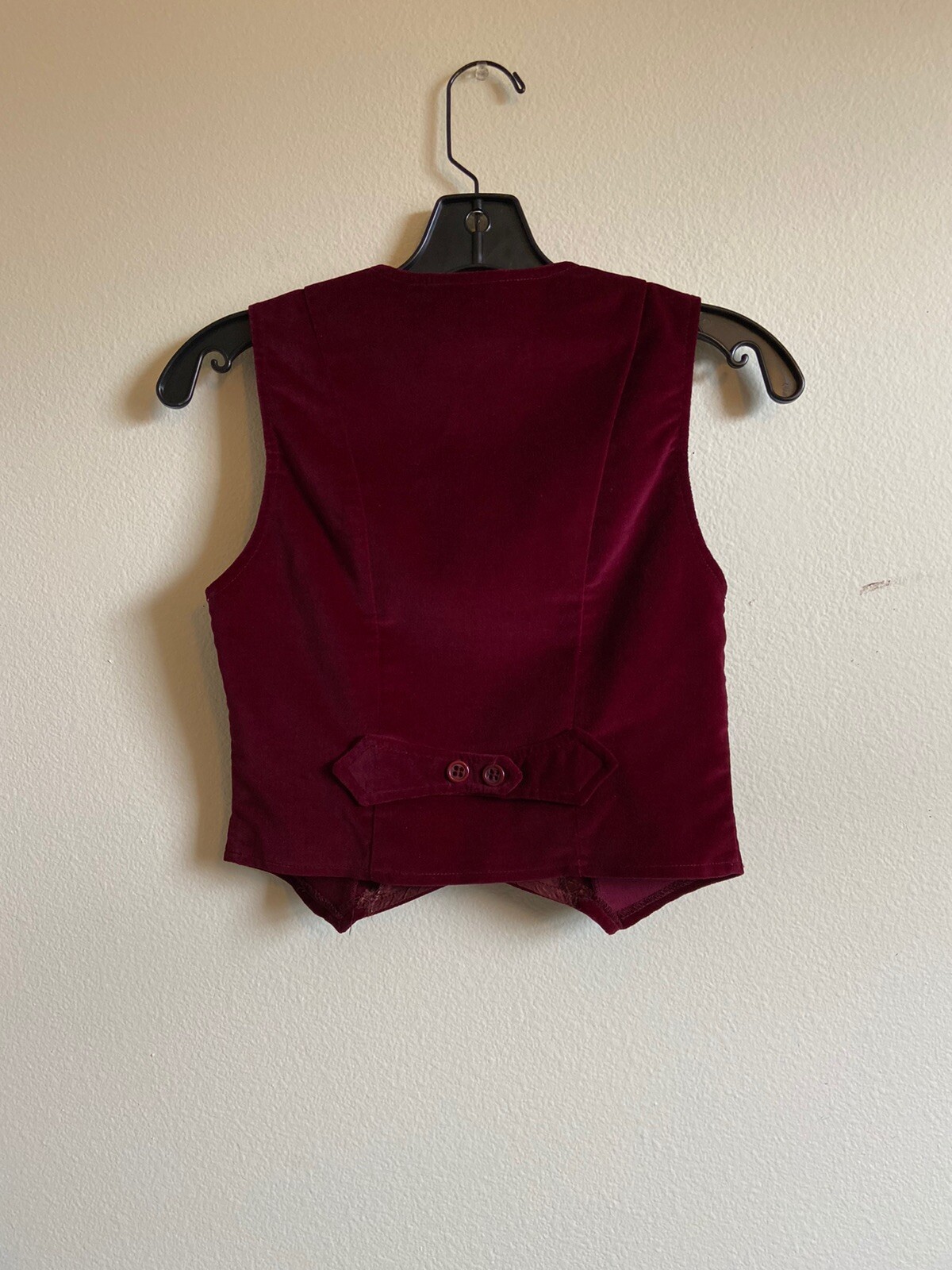 vintage 1970s Brass Plum By Nordstrom Burgundy Velvet Skirt And Vest size 5