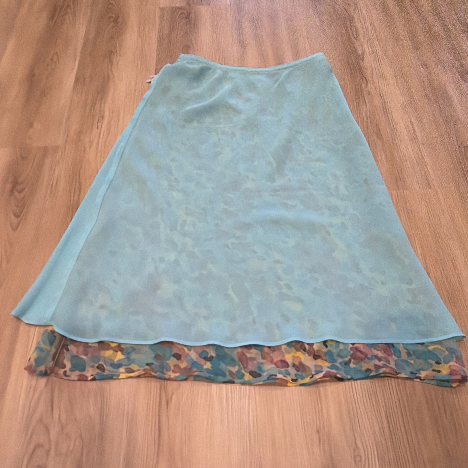 Vintage 90s Y2K Midi Skirt Womens Medium Chiffon Wrap Style Romantic Fairycore