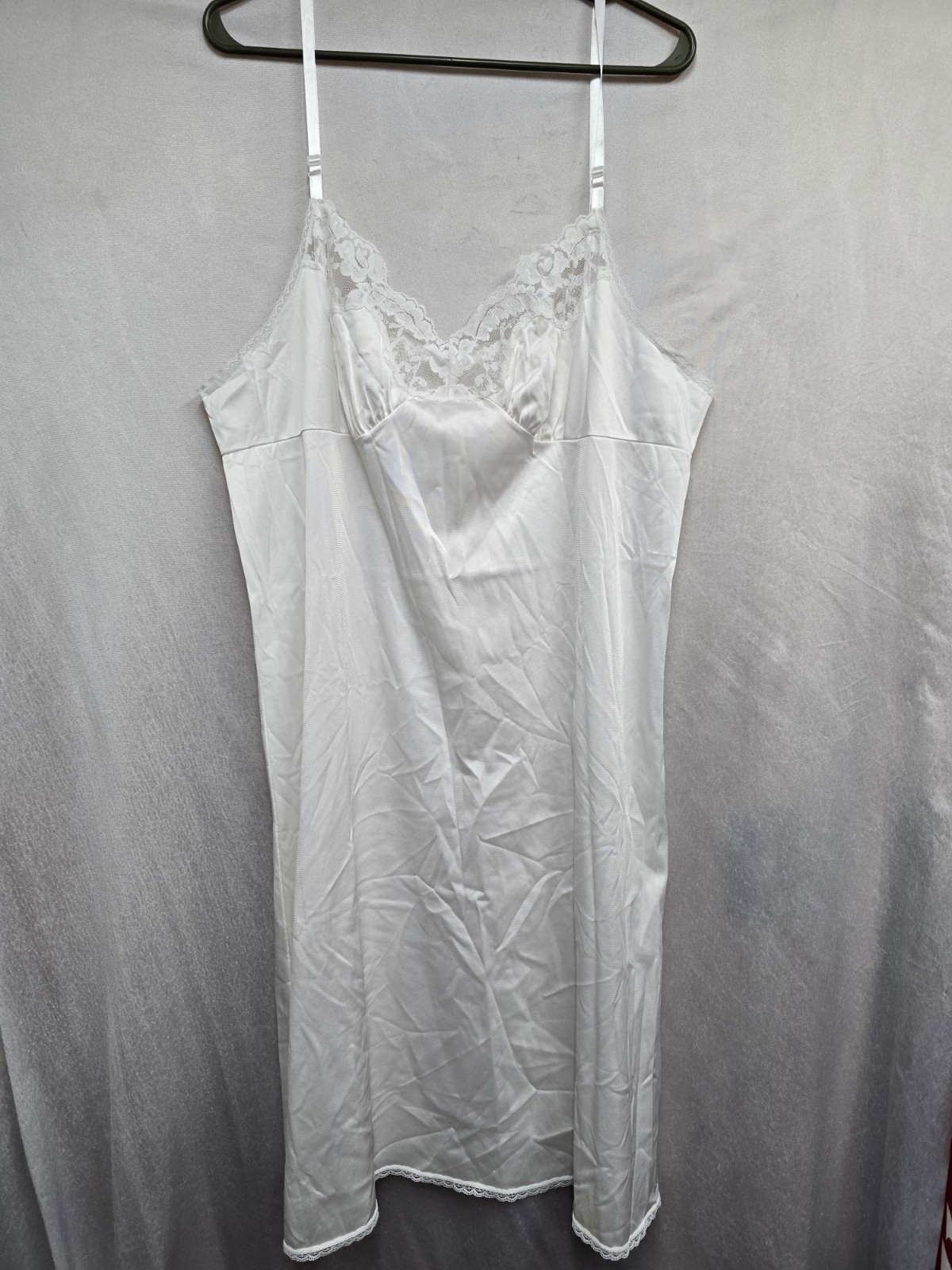 Vassarette Vintage White Nylon Slip 44 46 42