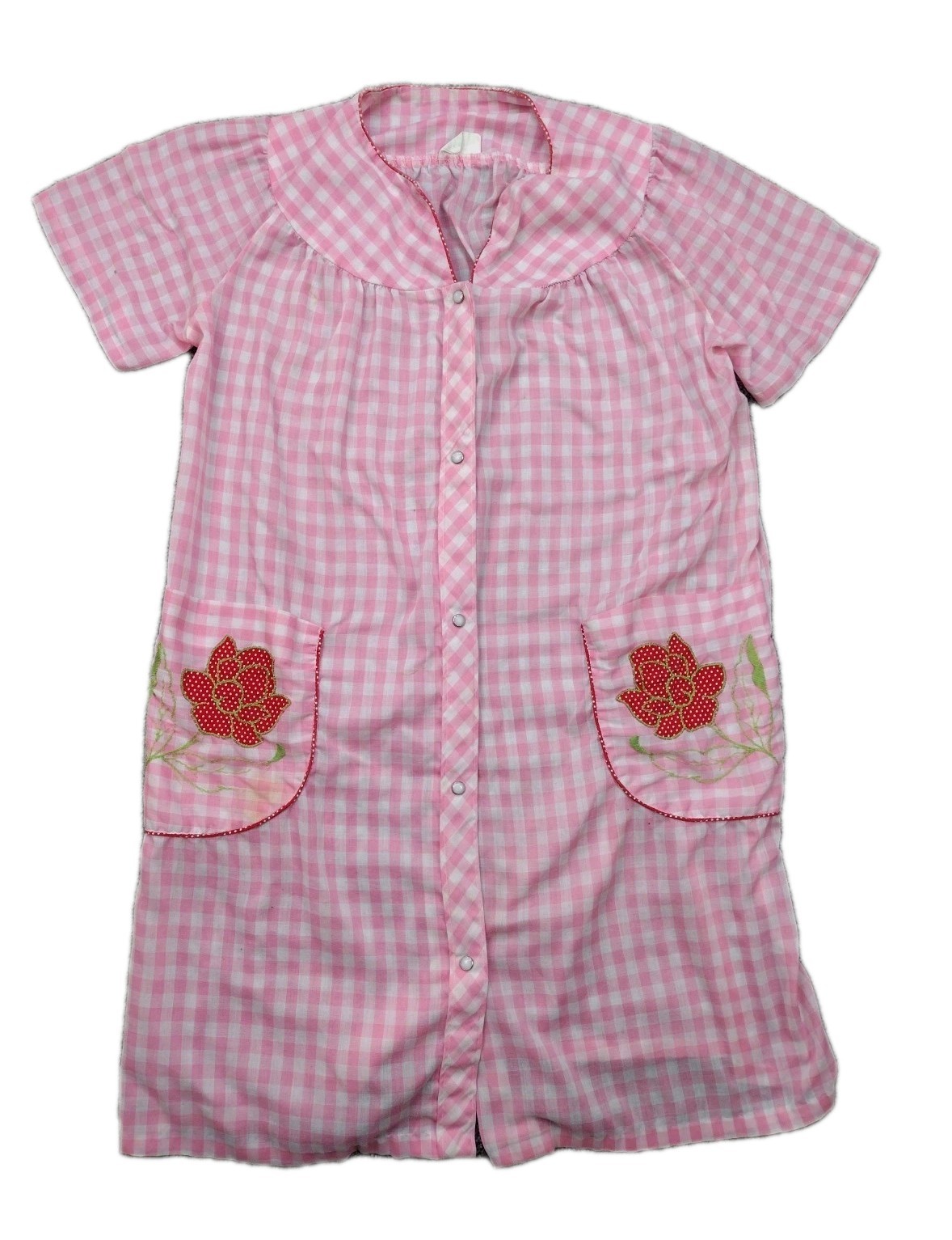 Vintage Kelly Reed Gingham House Dress Muumuu SZ 14 Country Cottage Granny Core