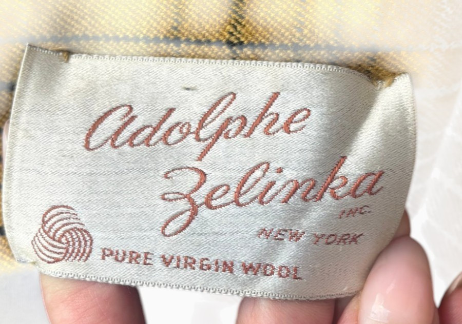 Vintage Adolphe Zelinka NY Virgin Wool Plaid Double Breasted Blazer ILGWU 60s