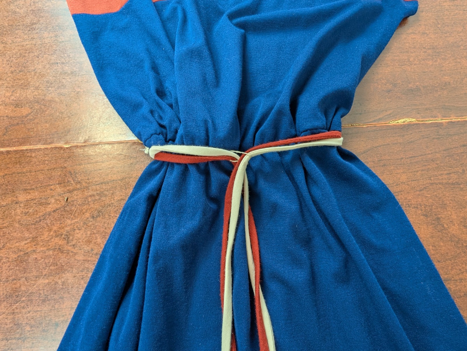 Vtg 60s 70s Long Dress Mod Melissa Lane Retro Bold Orange Blue Color Block Sz 8
