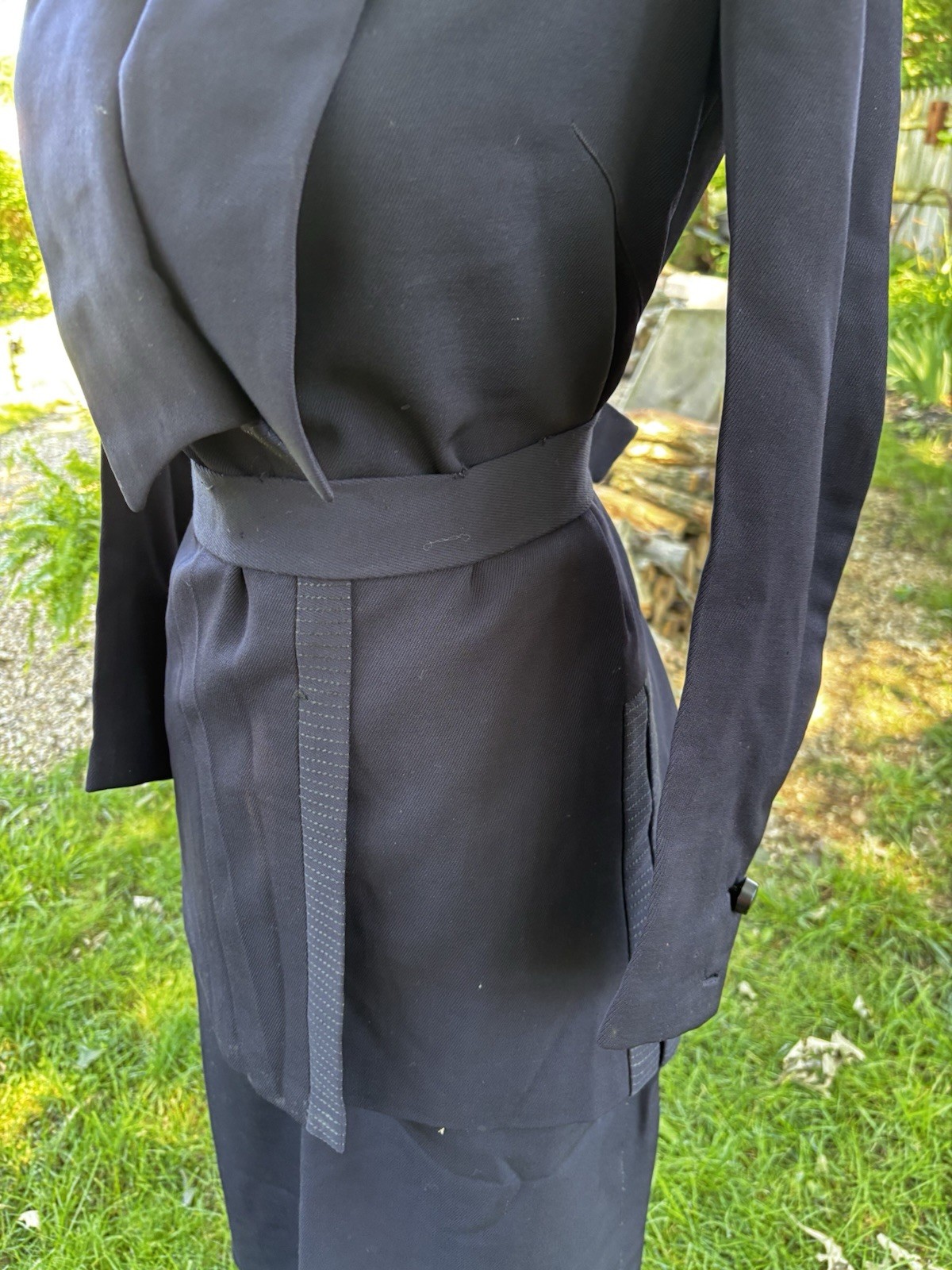 Antique Victorian Edwardian Walking Suit Jacket Skirt Set Wool 1910s