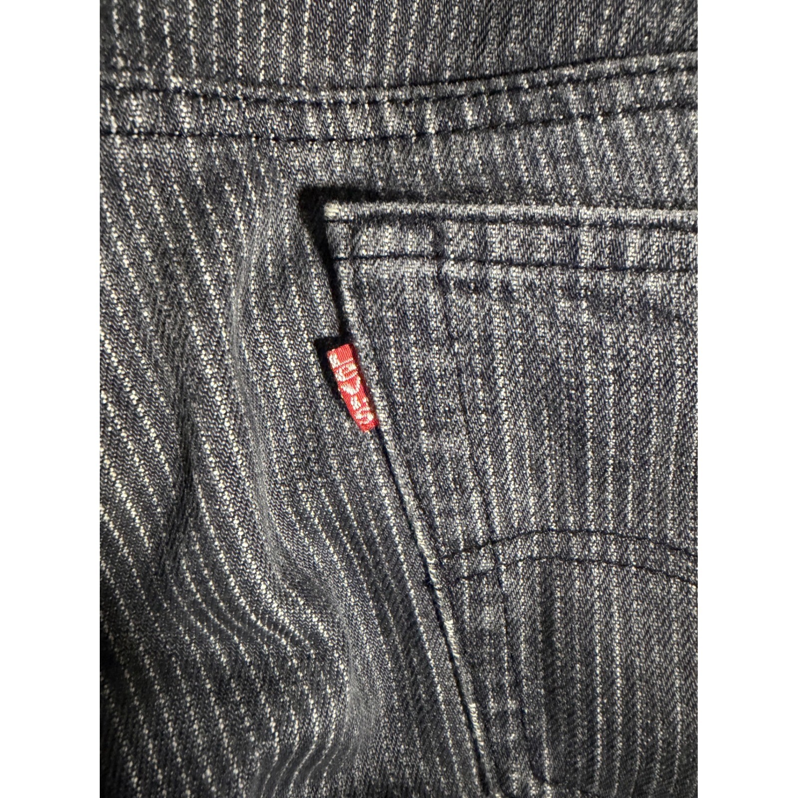 Rare vintage 1980s Levi’s 501 0619 black pinstripe size 33 by 31