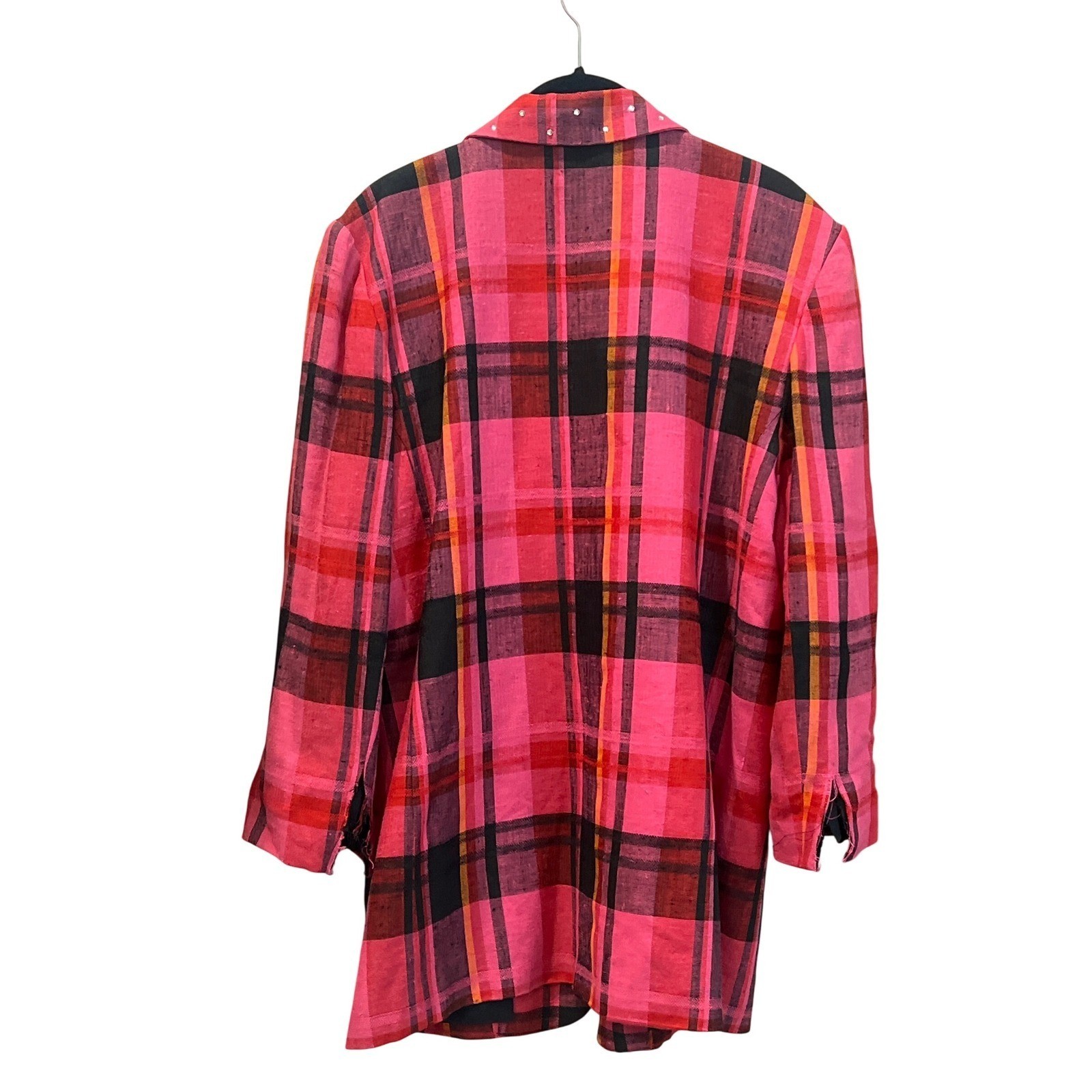 Criscione NY Cache Vintage 80’s Plaid Rhinestone Embellished Blazer Jacket