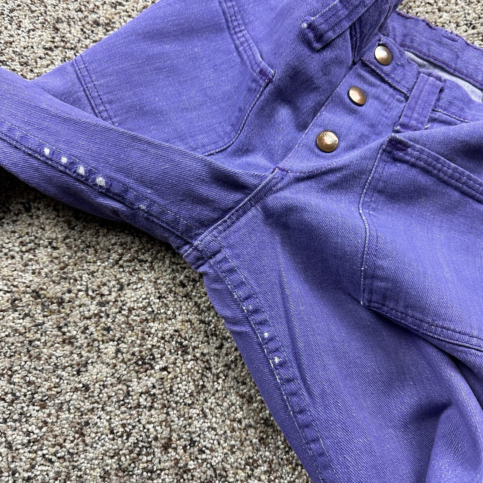 VTG 60’s-70’s Wrangler Purple Bell Bottom Flare Leg Size 11-12 USA Bare Back