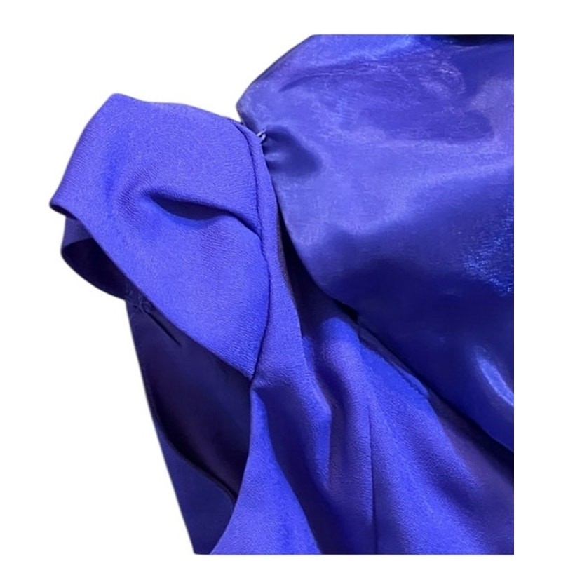 VTG Michael Marcella Skirt Suit Women 4 Purple 2pc Bow Rhinestone 80s Prom Glam
