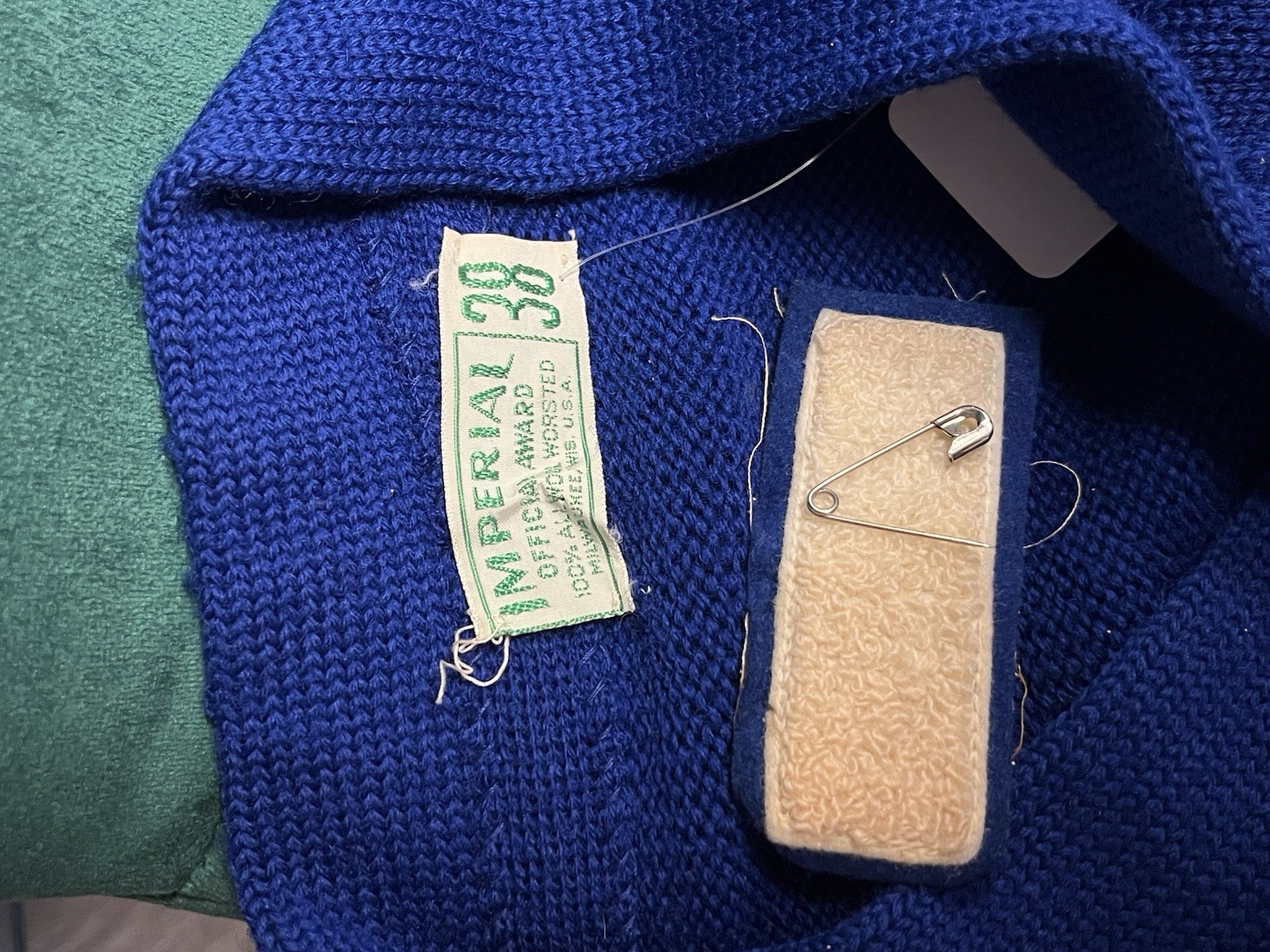 True Vintage 1950s Imperial knitted Letterman Sweater USA 100% Wool