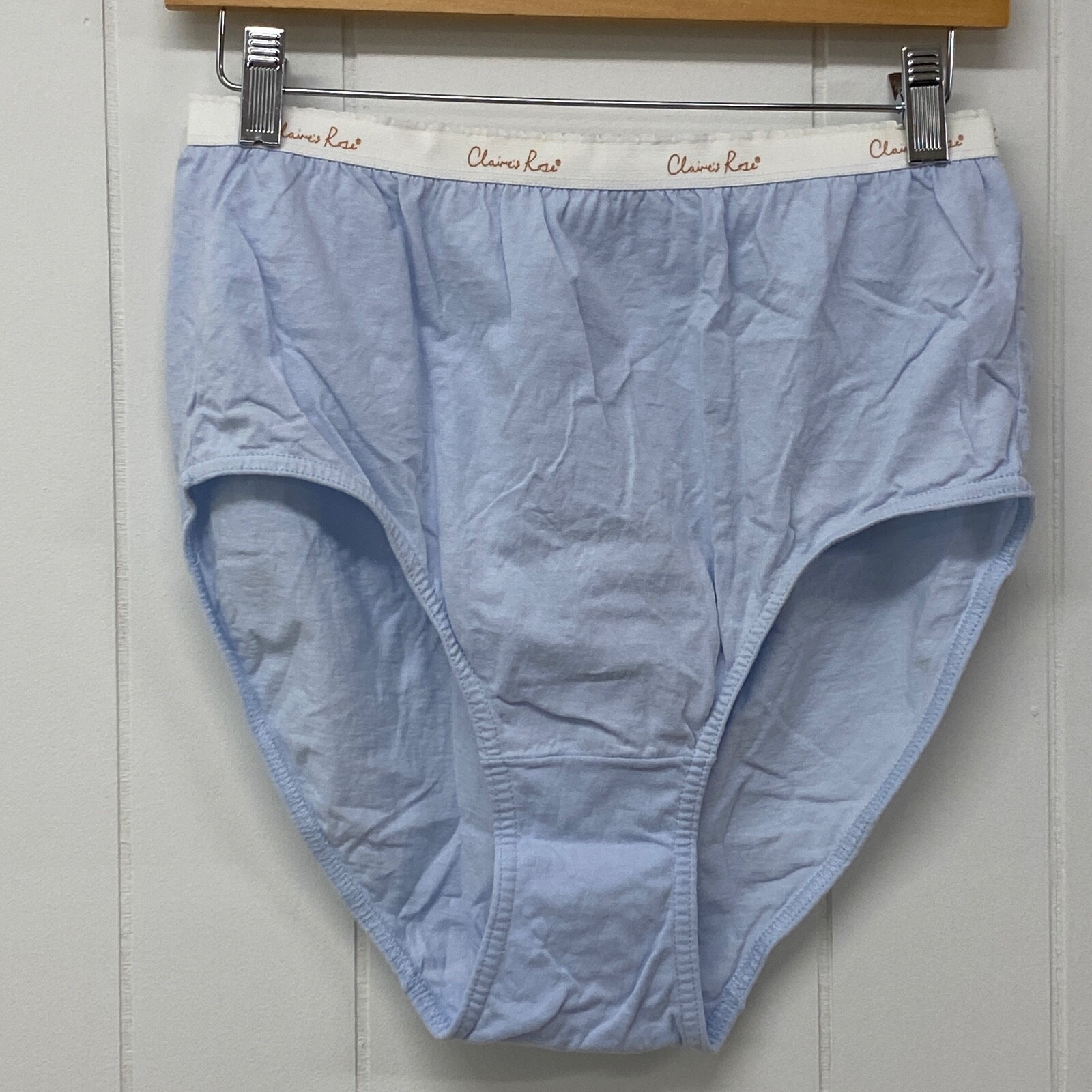 Vintage Granny Panties Size 8 Blue Cotton Briefs Claire’s Rose Elastic Waist