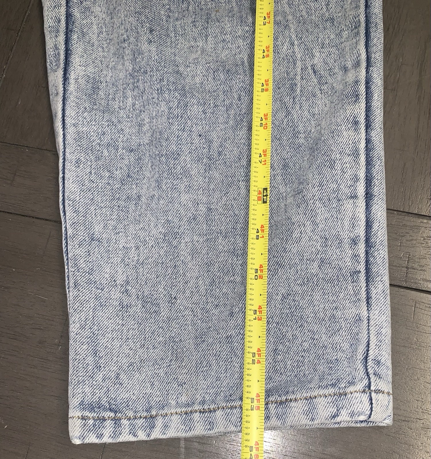 A2 90s WOMENS MEDIUM ACID WASH BUGLE BOY COMPANY BIB OVERALLS FLY GIRL 34 X27”