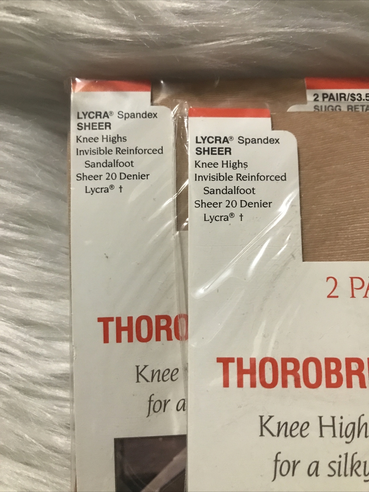 Vintage Thorobred For Her Warm Beige Nylon Knee Highs 4 Pairs New 20 Denier