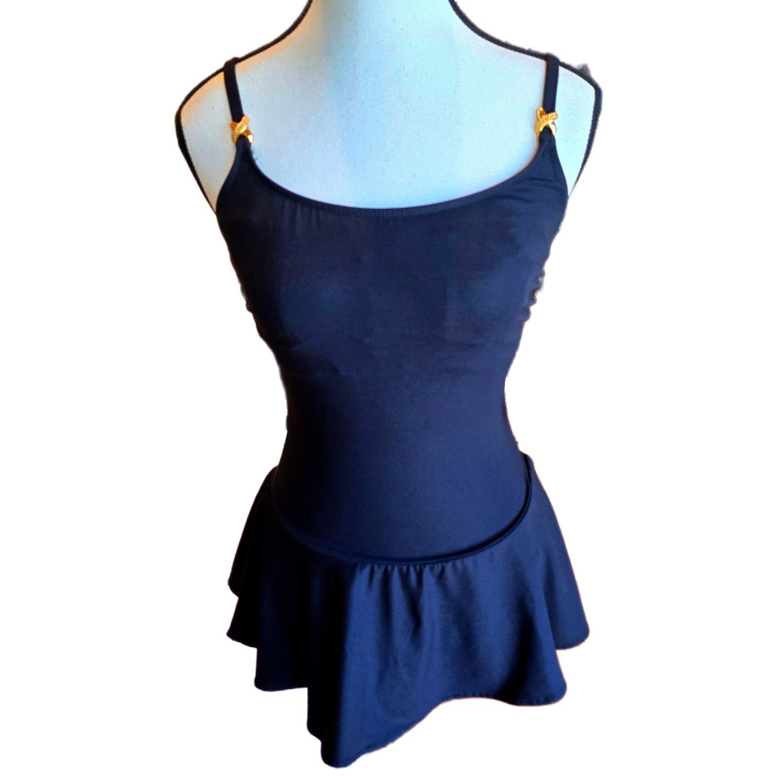 Vtg 1990s UNITE! Union Made Skirted Swimsuit One Piece Leotard Dress 12 Shaper
