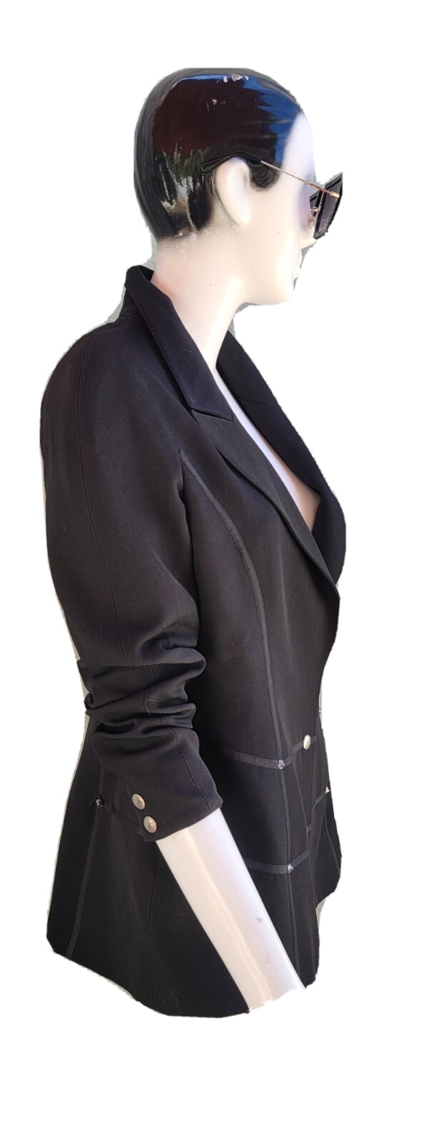 Vintage 1980’s CLAUDE MONTANA Jacket Chrome Snaps + Pointed Studs SZ 44/10 ITALY