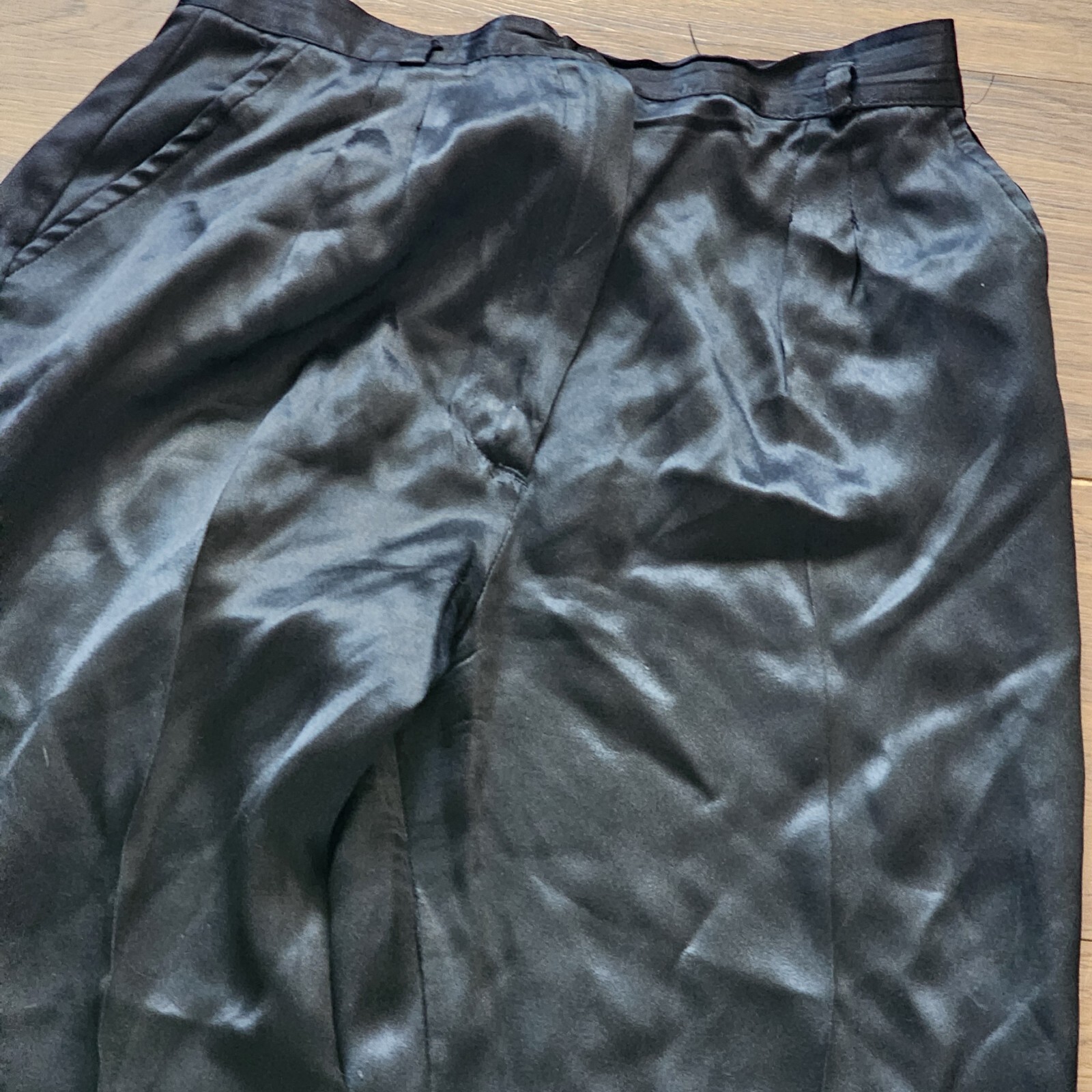 Woman’s Vintage Satin Pants Ladies Garment Union Made ABXG BLACK 13/14
