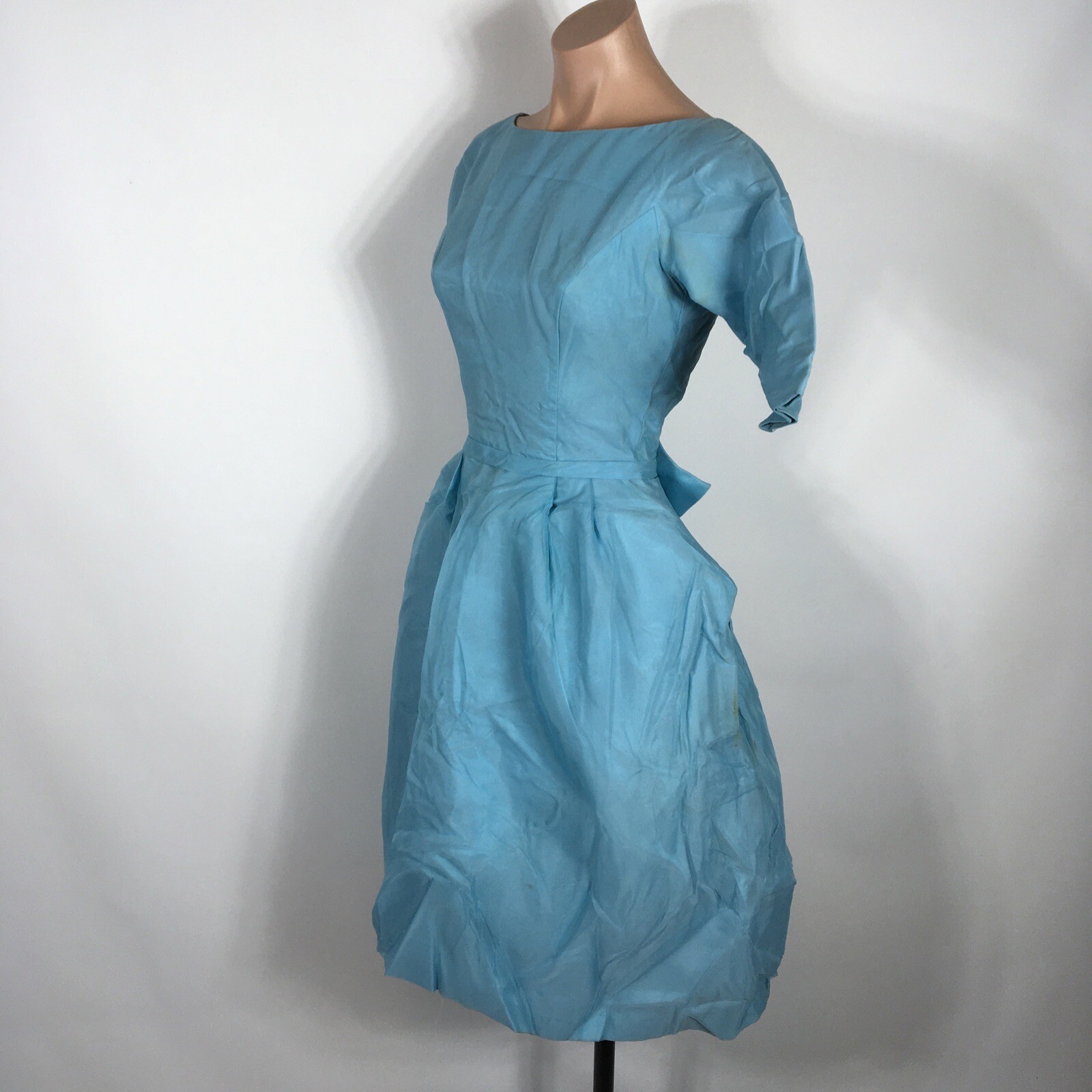 Vtg 50s 60s Dress Lorrie Deb San Francisco Blue Bubble Union MADE Party Puffy