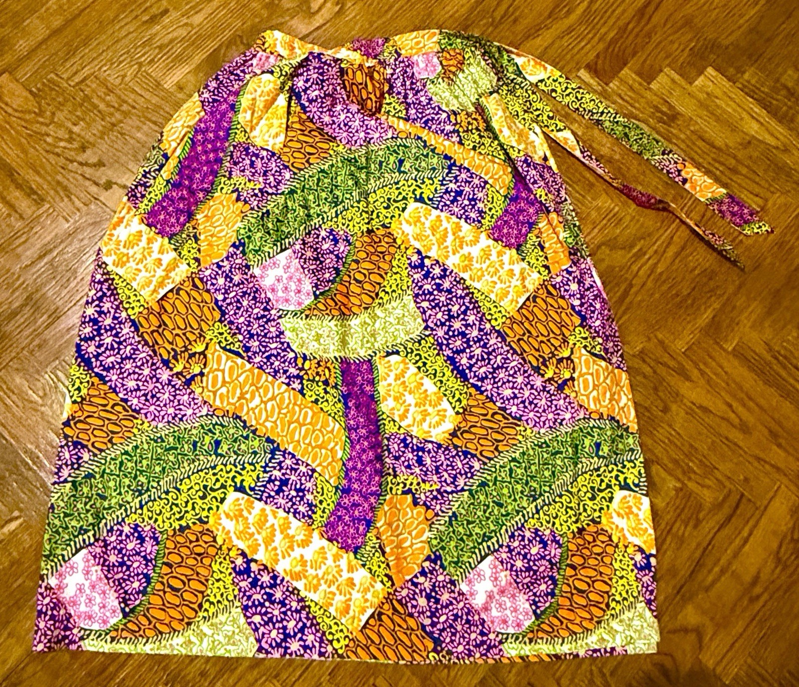 Vintage 60s The Penthouse Gallery Japan Flower Power Boho Hippie Wrap Skirt S M
