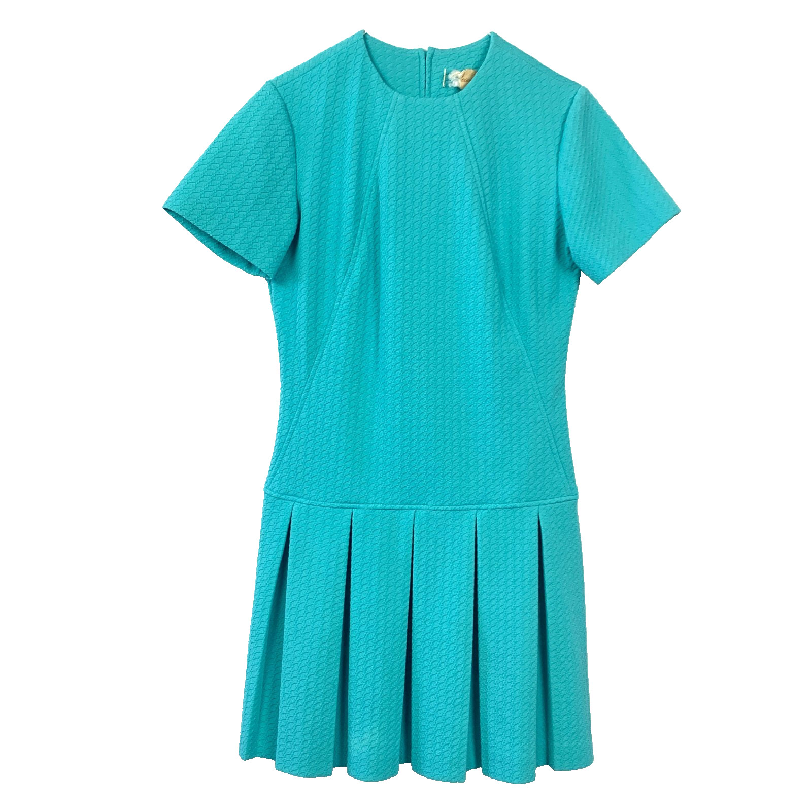 Vintage 60s Jeanne Model Polyester Pleated Skirt Twee Mrs Maisel Dress Chest 36