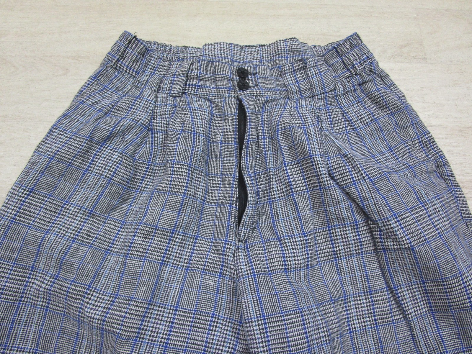 Vintage 80s Gitano Trousers Pants Womens (12) Plaid Pleated Pockets Preppy