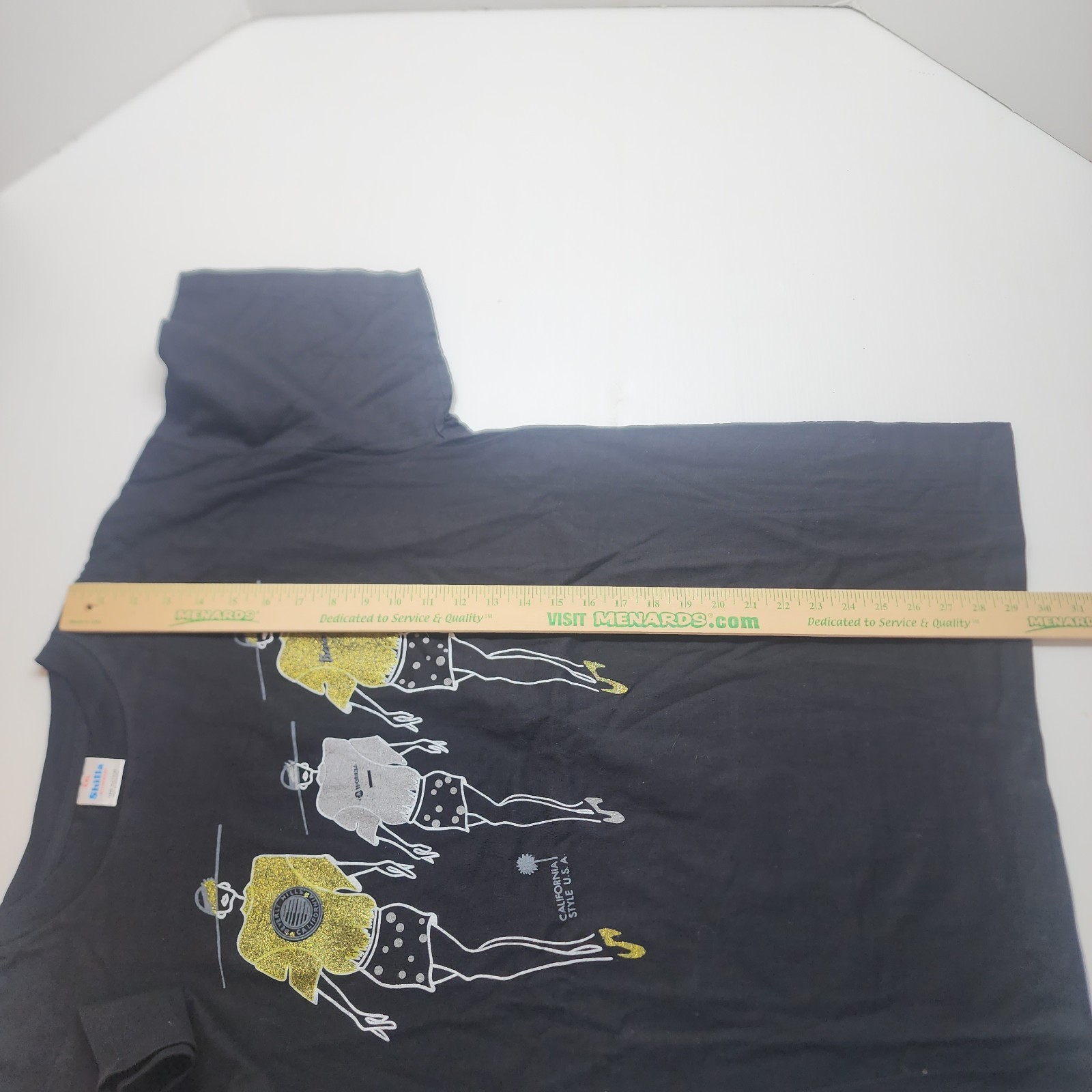 Vintage 90s Tshirt Size XXL Unisex California Style Gold On Black Single Stitch