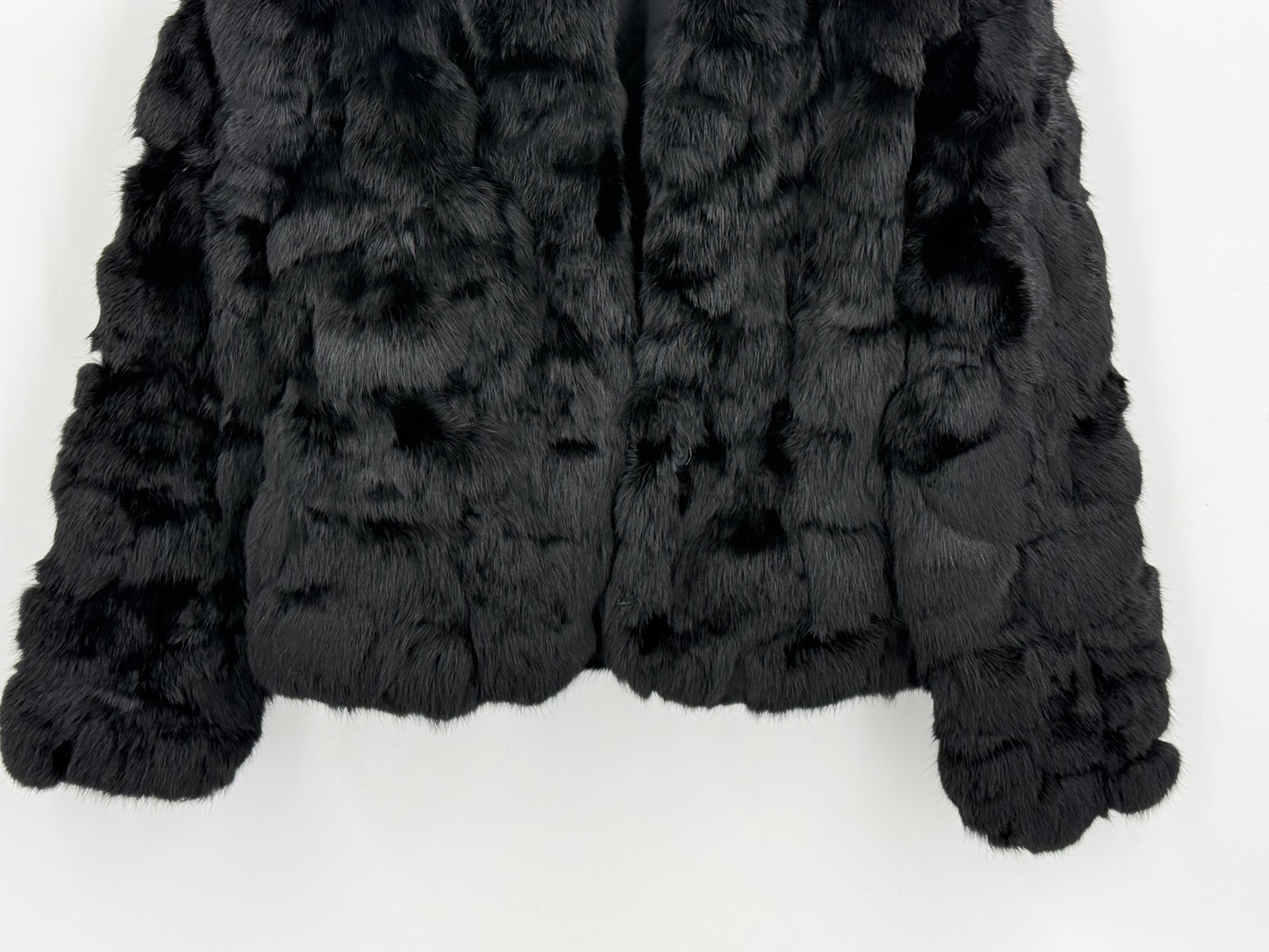 Vintage 1980s Sergio Valente Black Genuine Rabbit Fur Coat Women’s Size Medium