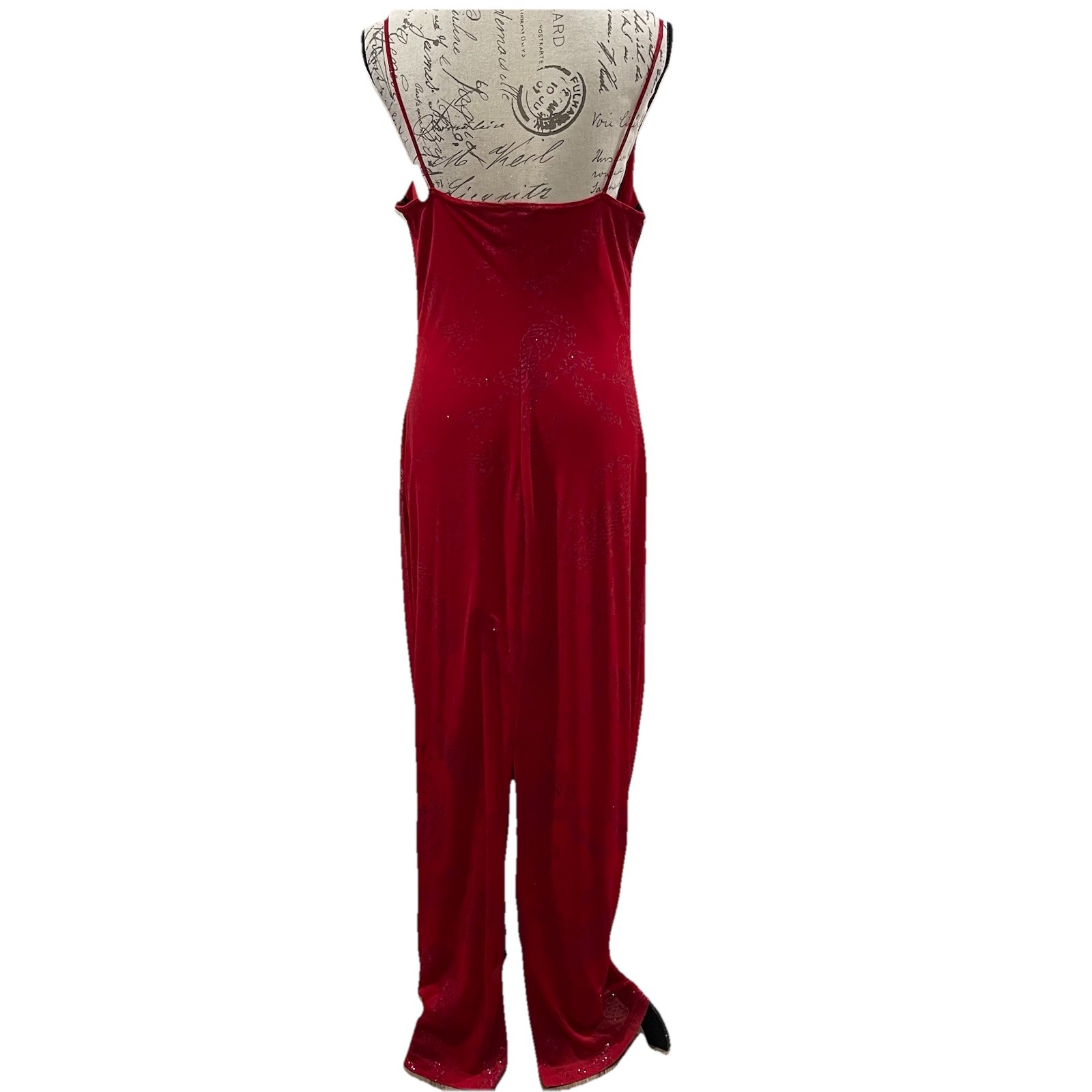 VTG Y2K Red Maxi Dress Size L Whimsigoth Fairy Grunge 90s Vampy Prom HOCO Glam