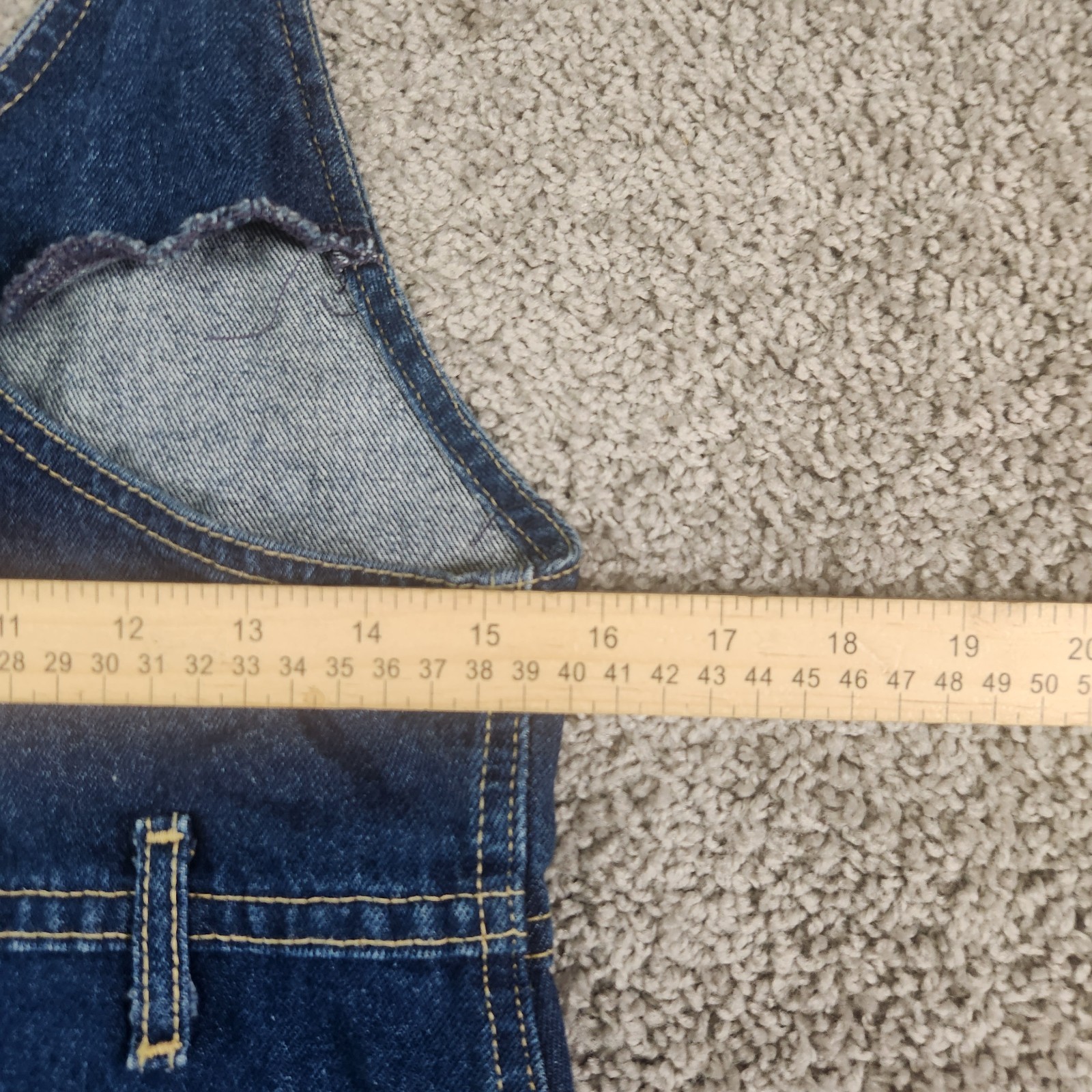 VTG Lee Denim Overall Dress Sz Medium 7/8 Dark Wash Button Front Bib USA 70s 80s