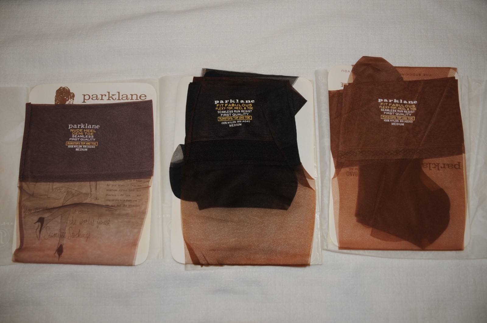Vintage Parklane Nylon Stockings Size 9 1/2, 4 Pair