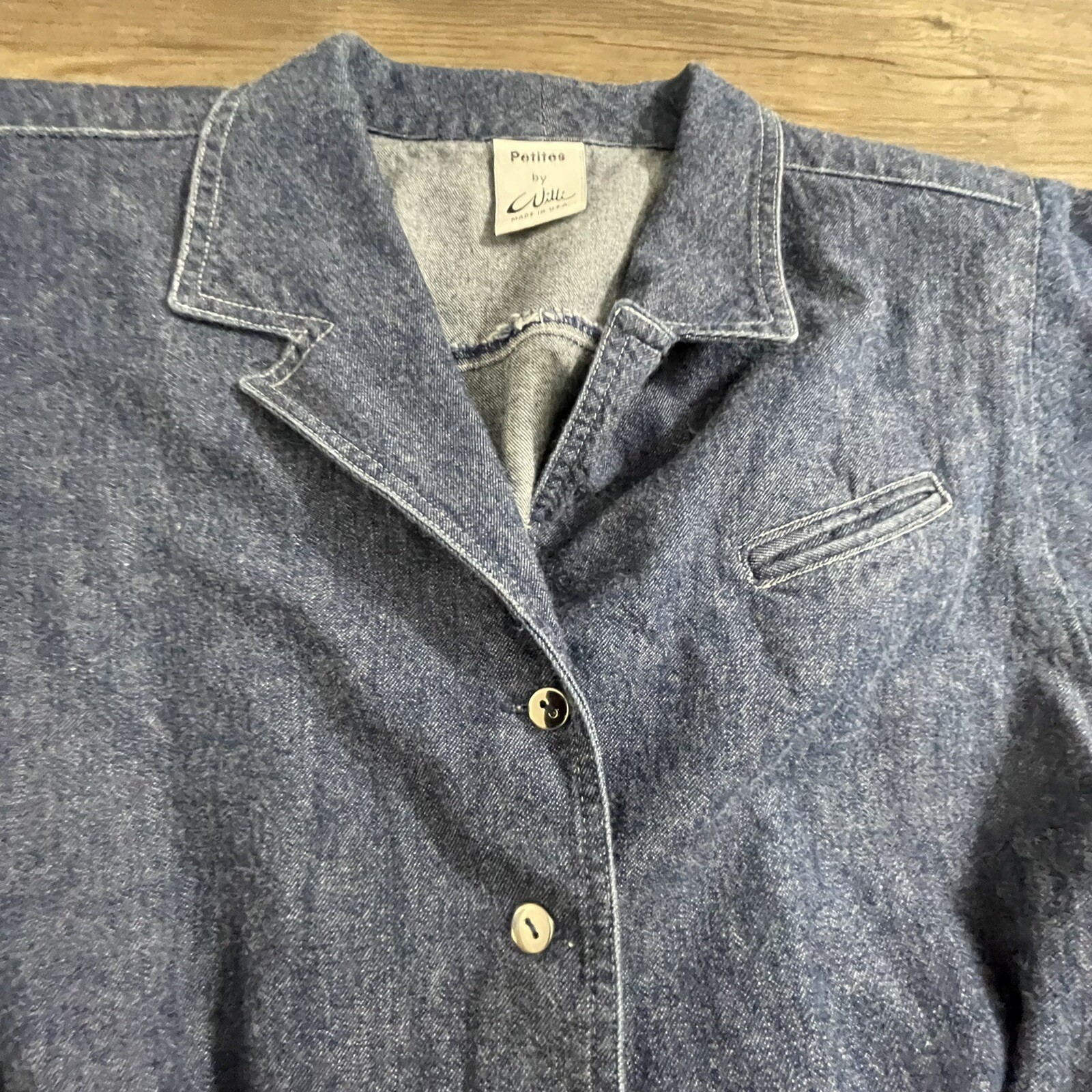 Vintage Full Denim Dress Petites By Willi Size Sm? Button