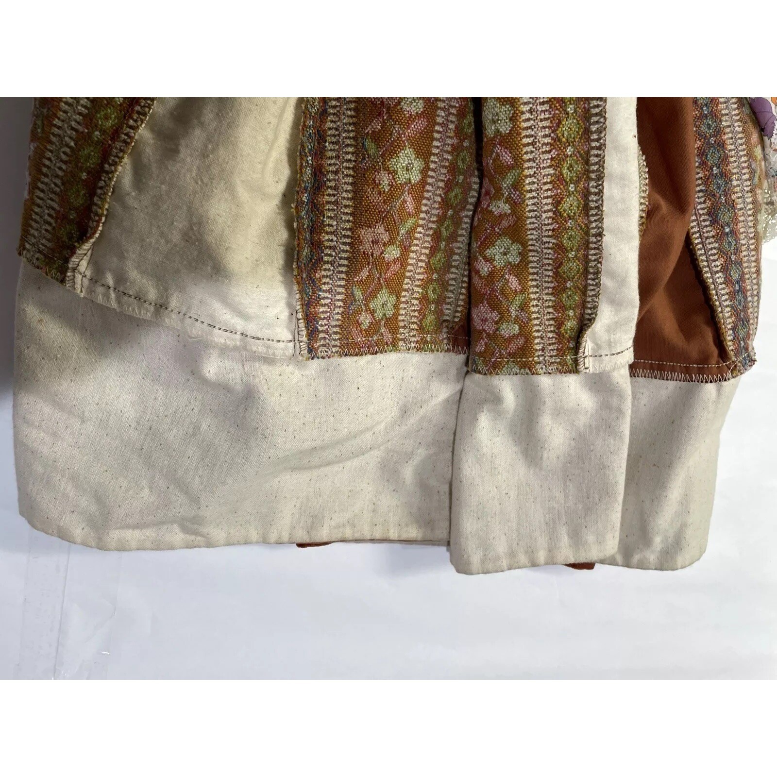 VTG 70s Chessa Davis Maxi Skirt Hippie Boho Velvet Lace Tapestry Waist 27+