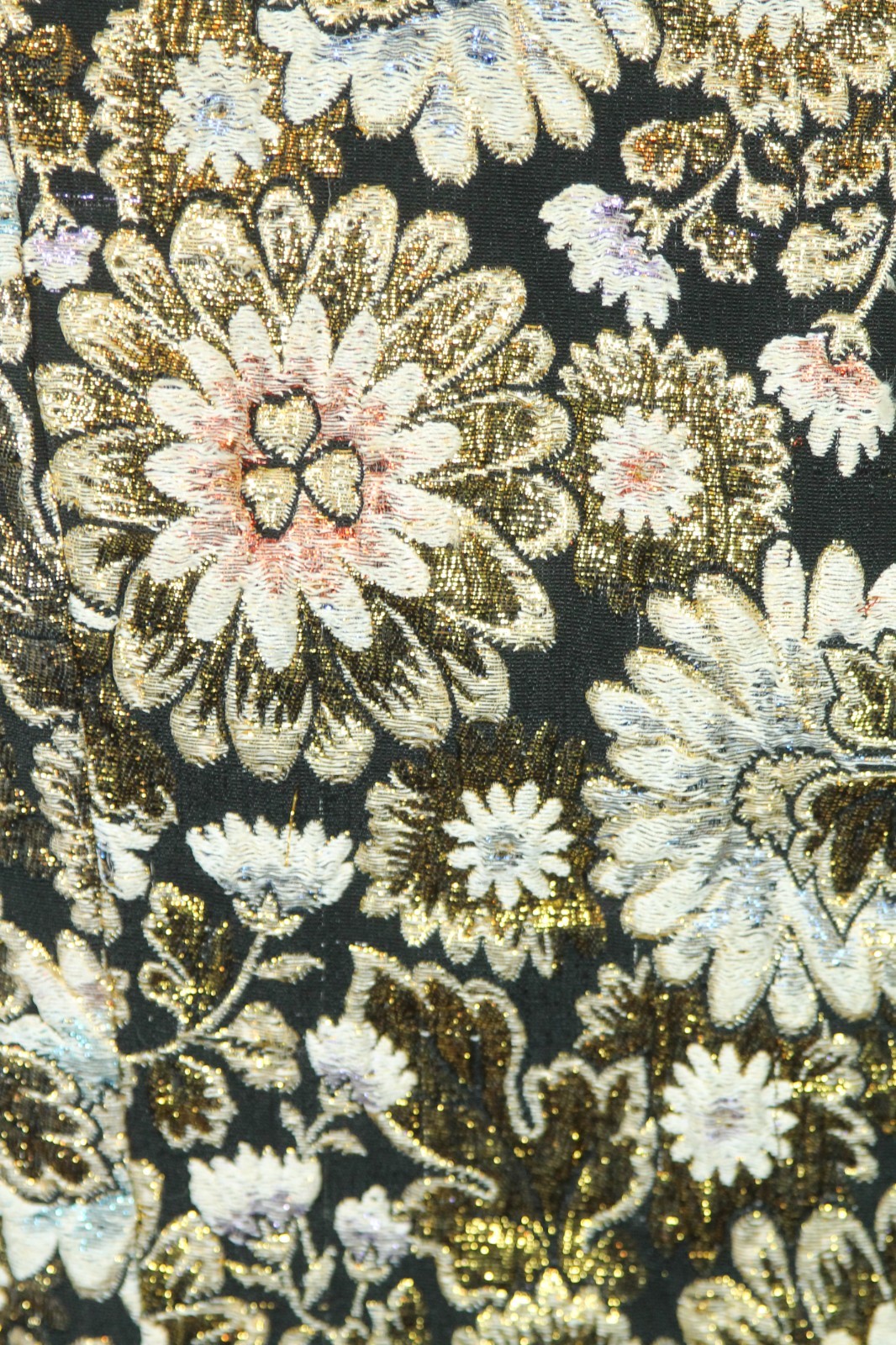Vtg REVILLON BOUTIQUE PARIS Gold Multi-Color Floral Tailored Jacket Blazer XS/S