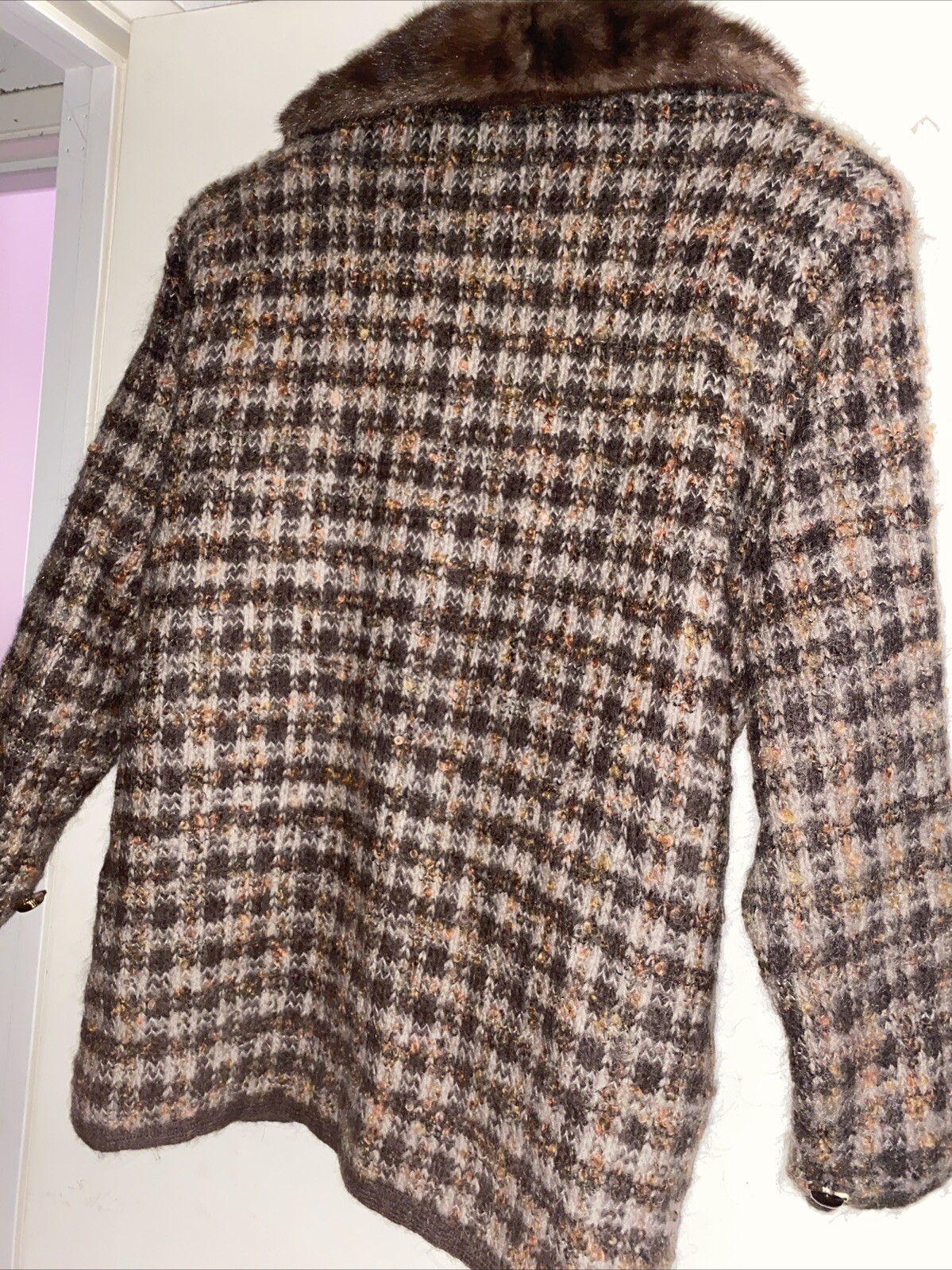 rochelle Of California Mohair Blend Plaid 80s Jacket Women Small Vintage Tweed
