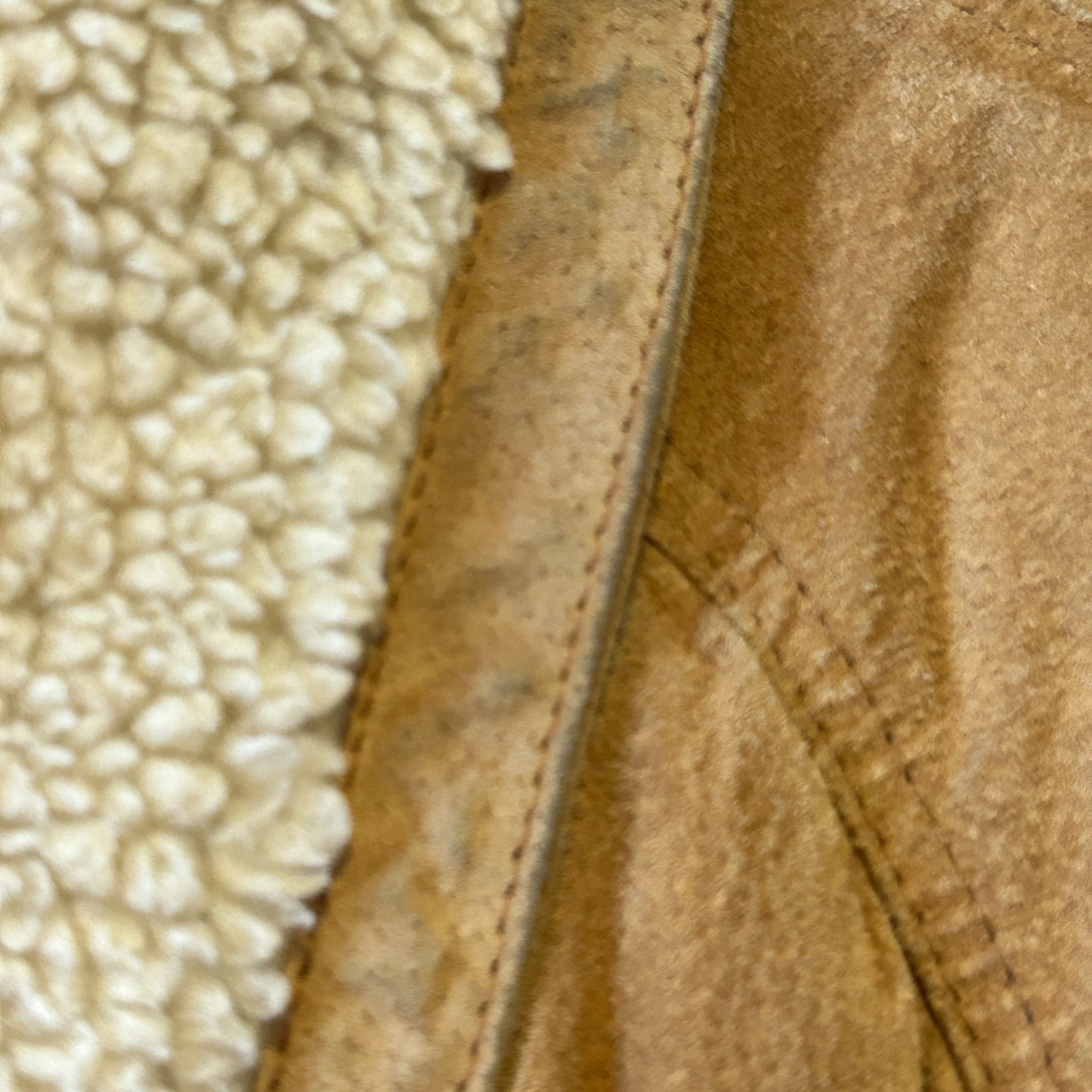 VTG 90s Avanti Suede Leather Bomber Jacket Oversized Sz L Sherpa Fleece Collar