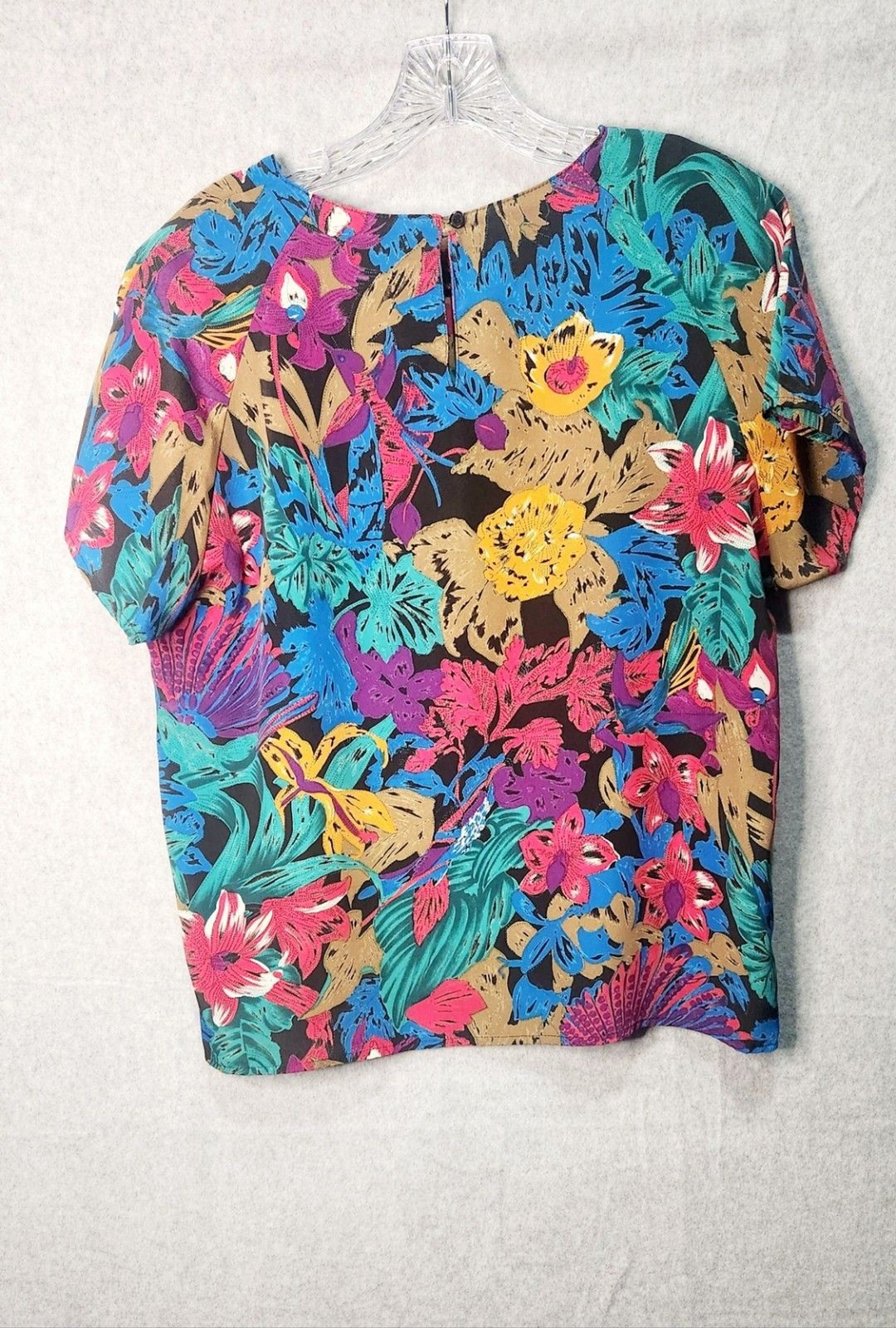Vintage blouse, size M Impressions of California floral blue/pink Multicolo