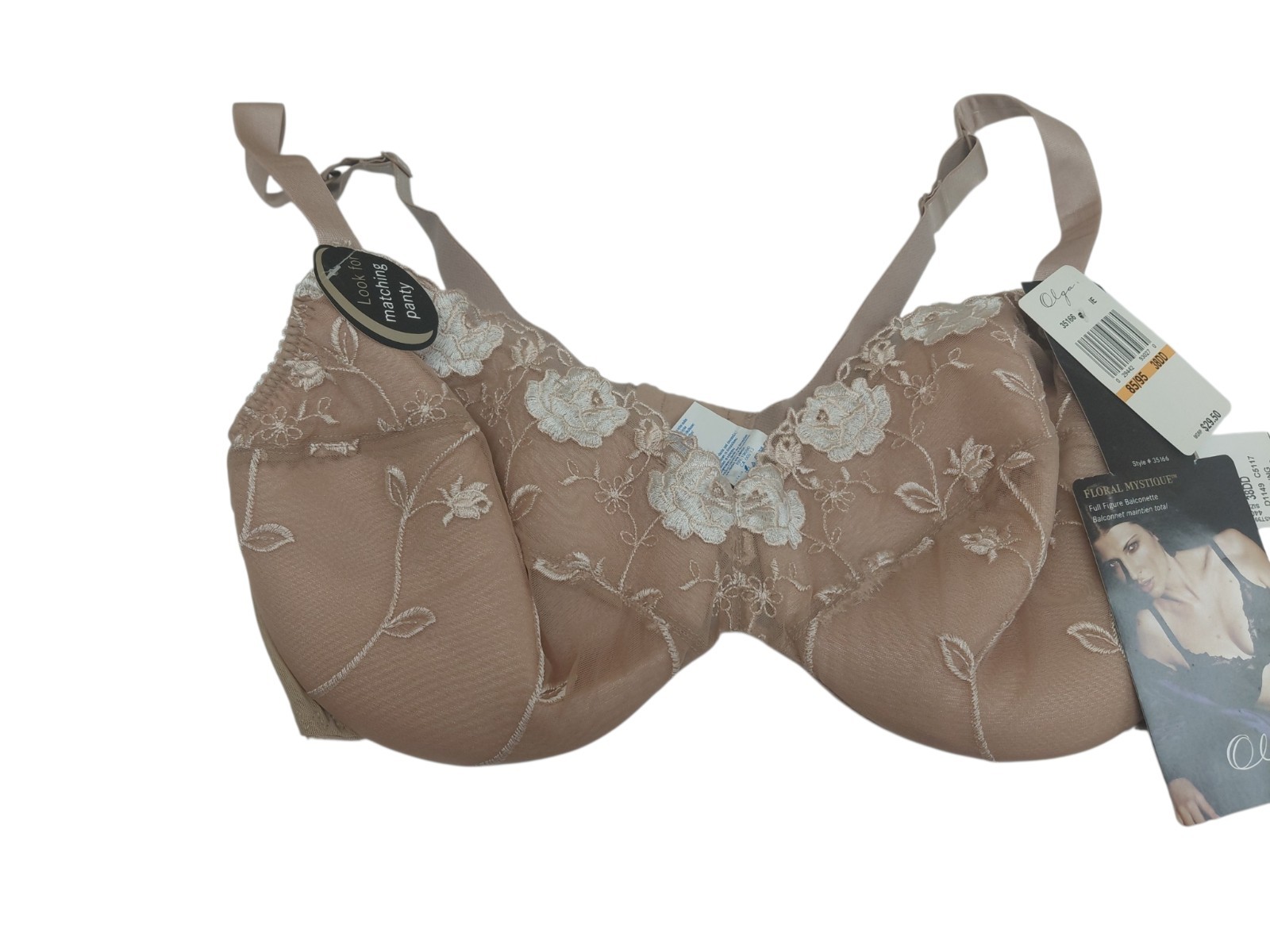 Vintage Olga Bra Size 38DD