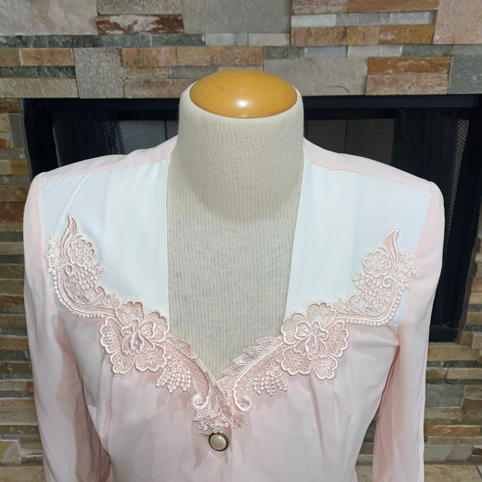 Vintage 80’s 90’s Perceptions Irene Women’s Pink Blouse Jacket Pearl Size 14 NEW