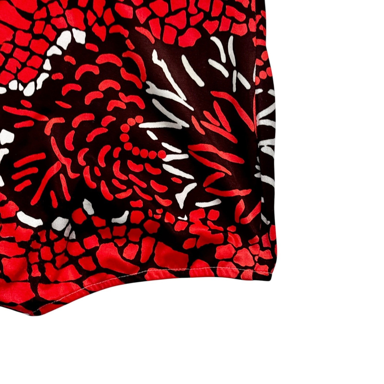 Vintage 1970s Channel West Abstract Floral One Piece Swimsuit Brown Neon Orange