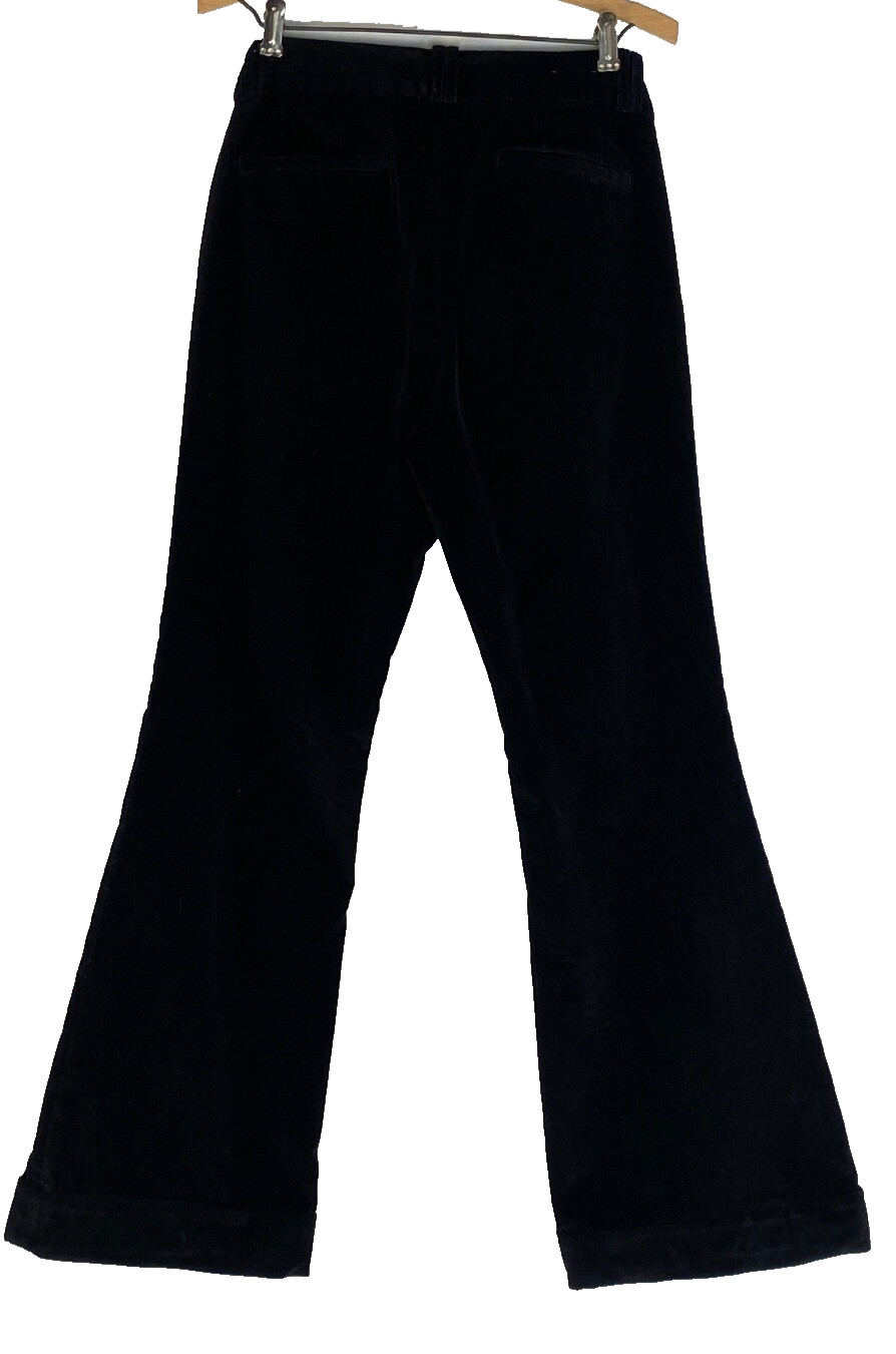 Vintage 1990s black BANANA REPUBLIC velveteen flare wide leg pants corduroy 8