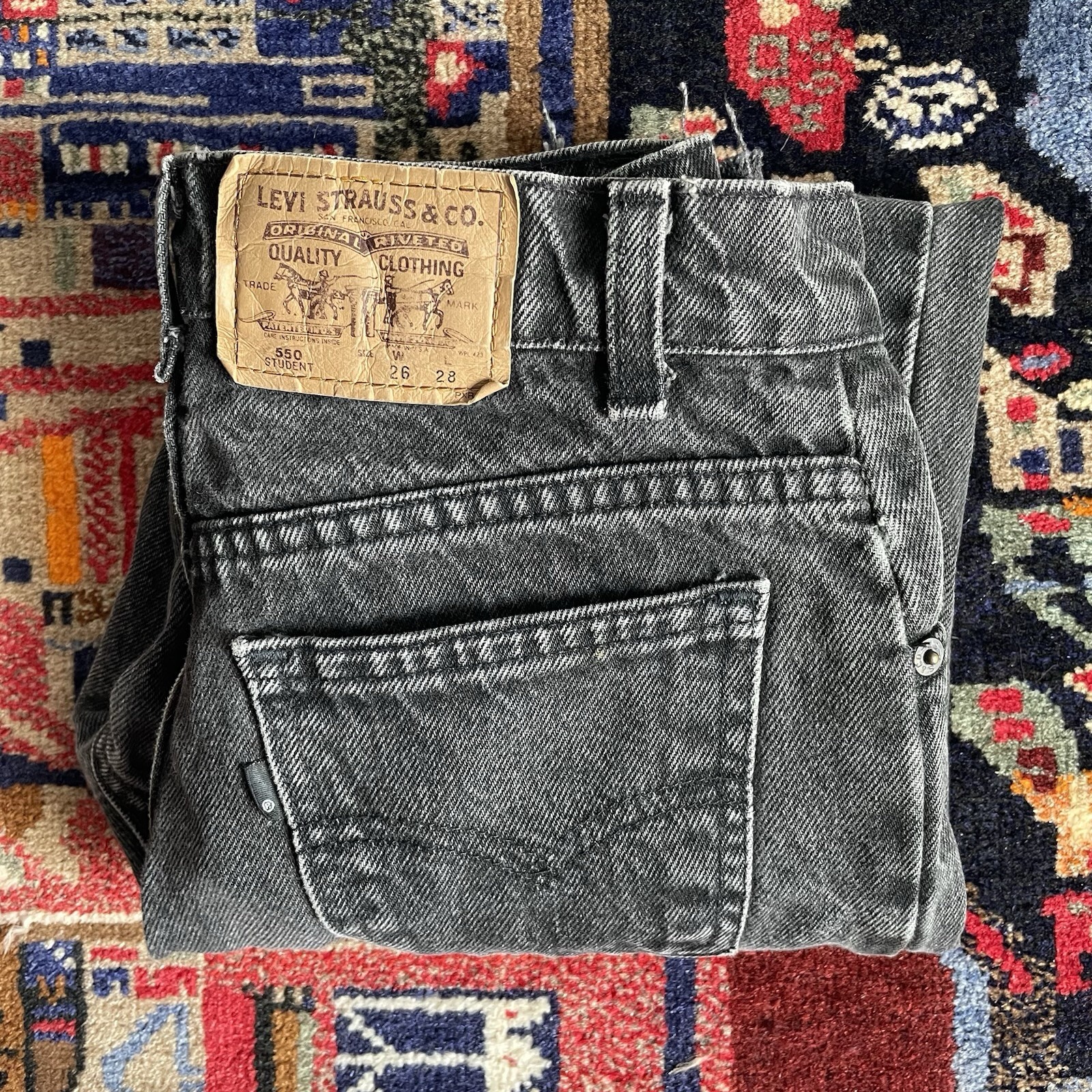 Vintage 25×24 USA Made Levis 550 Student Jeans Classic 1980s 1990s Denim Rocker