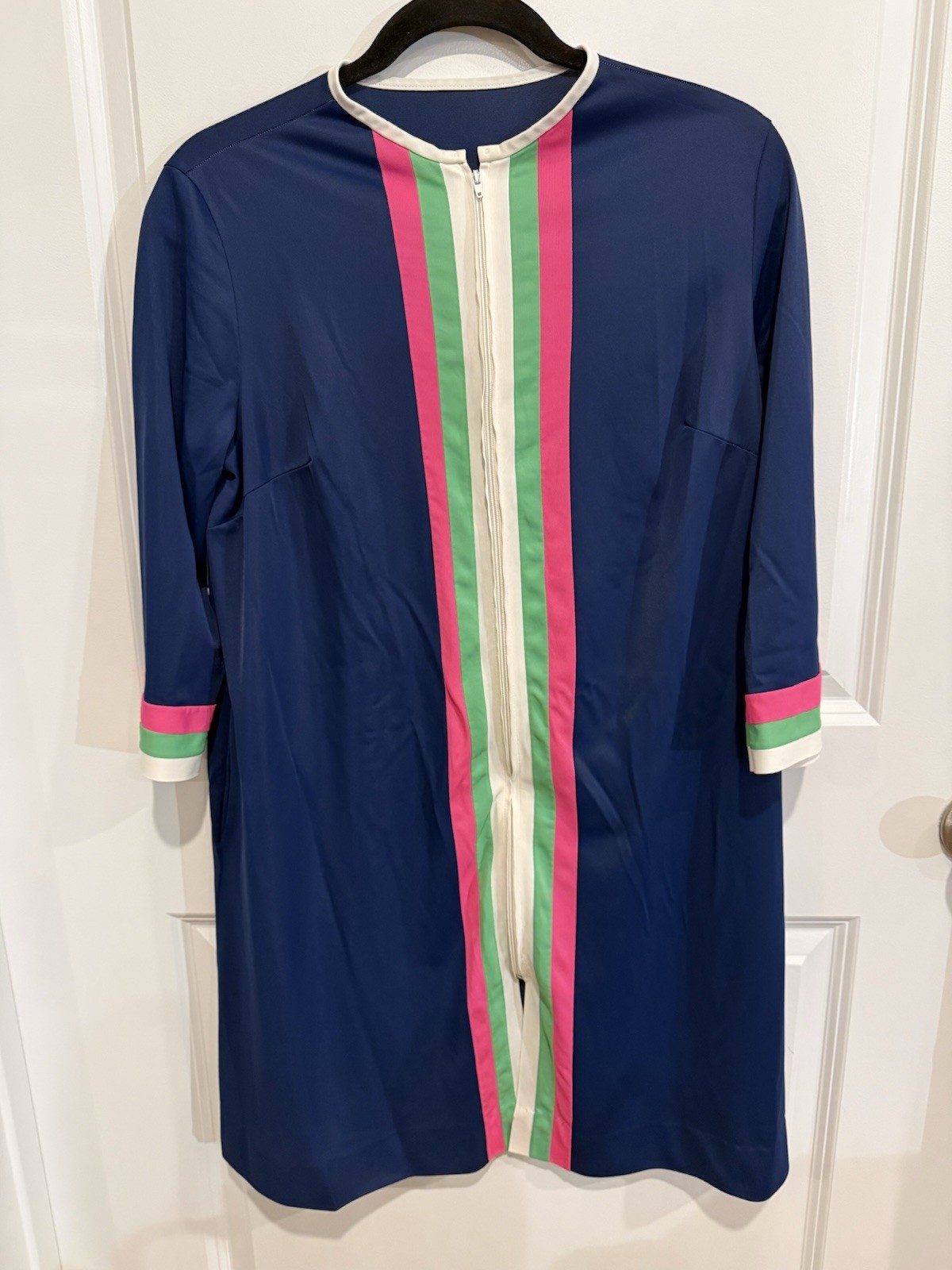 VTG 60s Gossard Artemis Robe Sz Small 100% Nylon Colorful Pink & Green Stripe