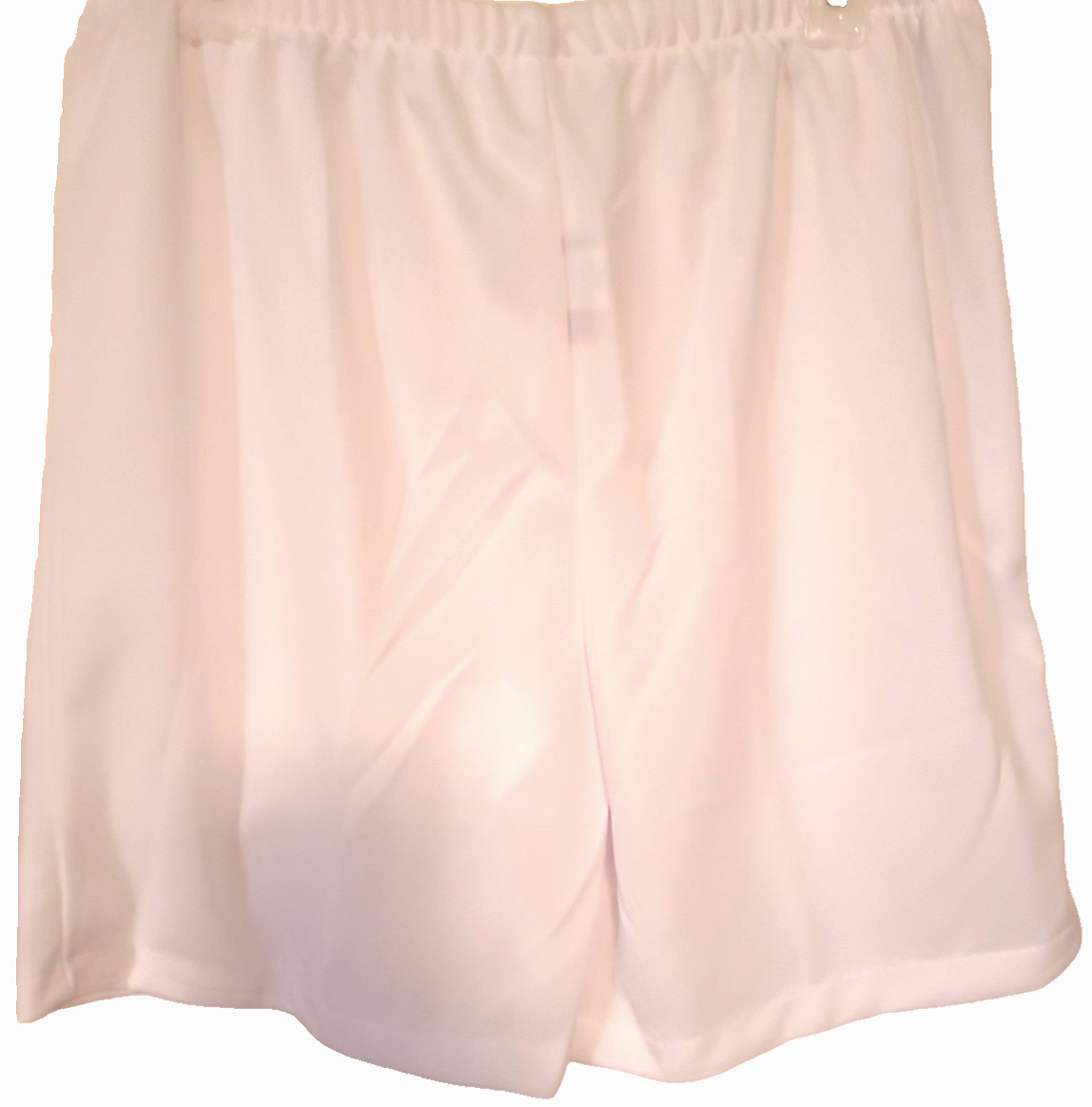 Vintage Women’s JoRo Pull Up Shorts White Polyester Full Elastic Waist SZ 12