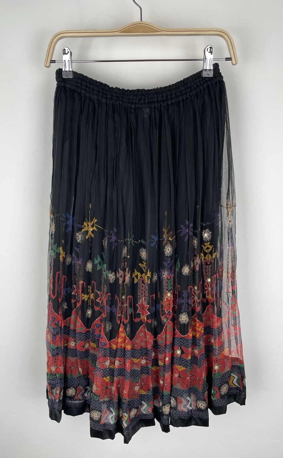 VTG 70s 80s Skirt Set Gauze Hippy Boho Festival SZ M Rayon (DAMAGED AS IS