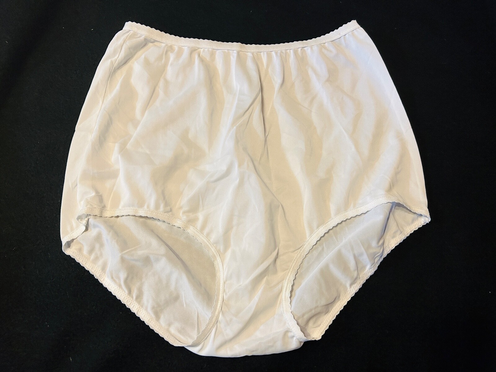 Vtg USA SHADOWLINE Pillow Tab Sheer All Nylon Sissy Panties Sz 6 White