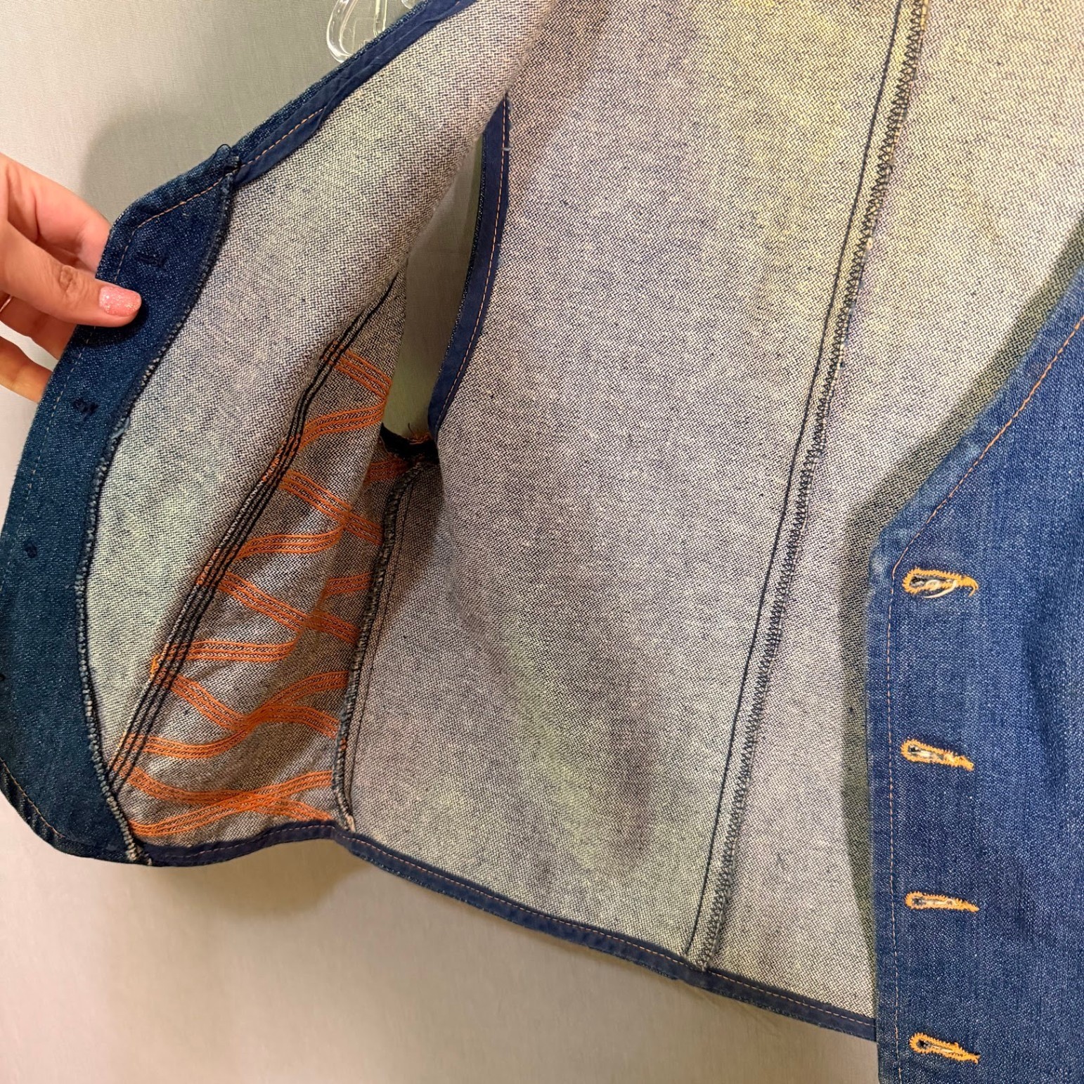 Vintage 70s Wrangler Denim Vest Womens Medium Blue USA Western Rodeo Cowgirl