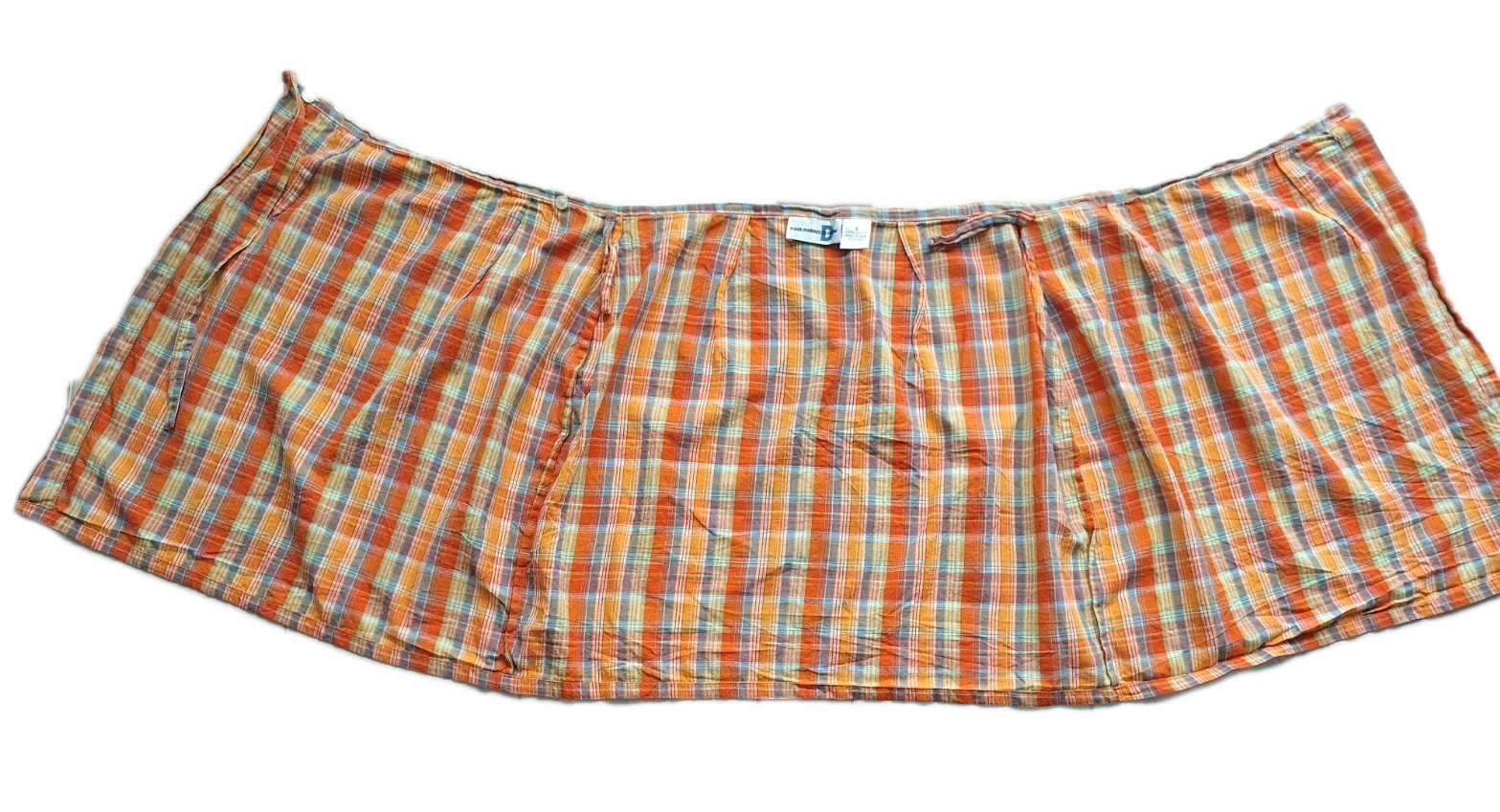 Vintage Paul Harris Design Wrap A Line Short Skirt Plaid Orange Sz 8 Cotton 90s