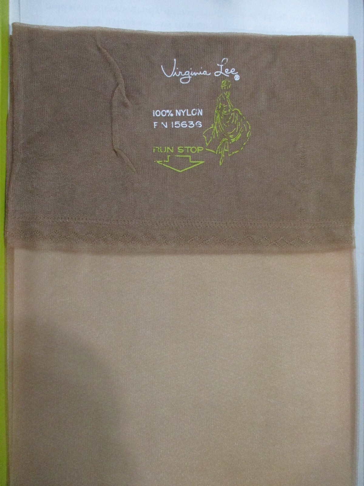 1PR VINTAGE VIRGINIA LEE RHT SHEER MICRO MESH NYLON STOCKINGS 11 LONG 34″ BEIG